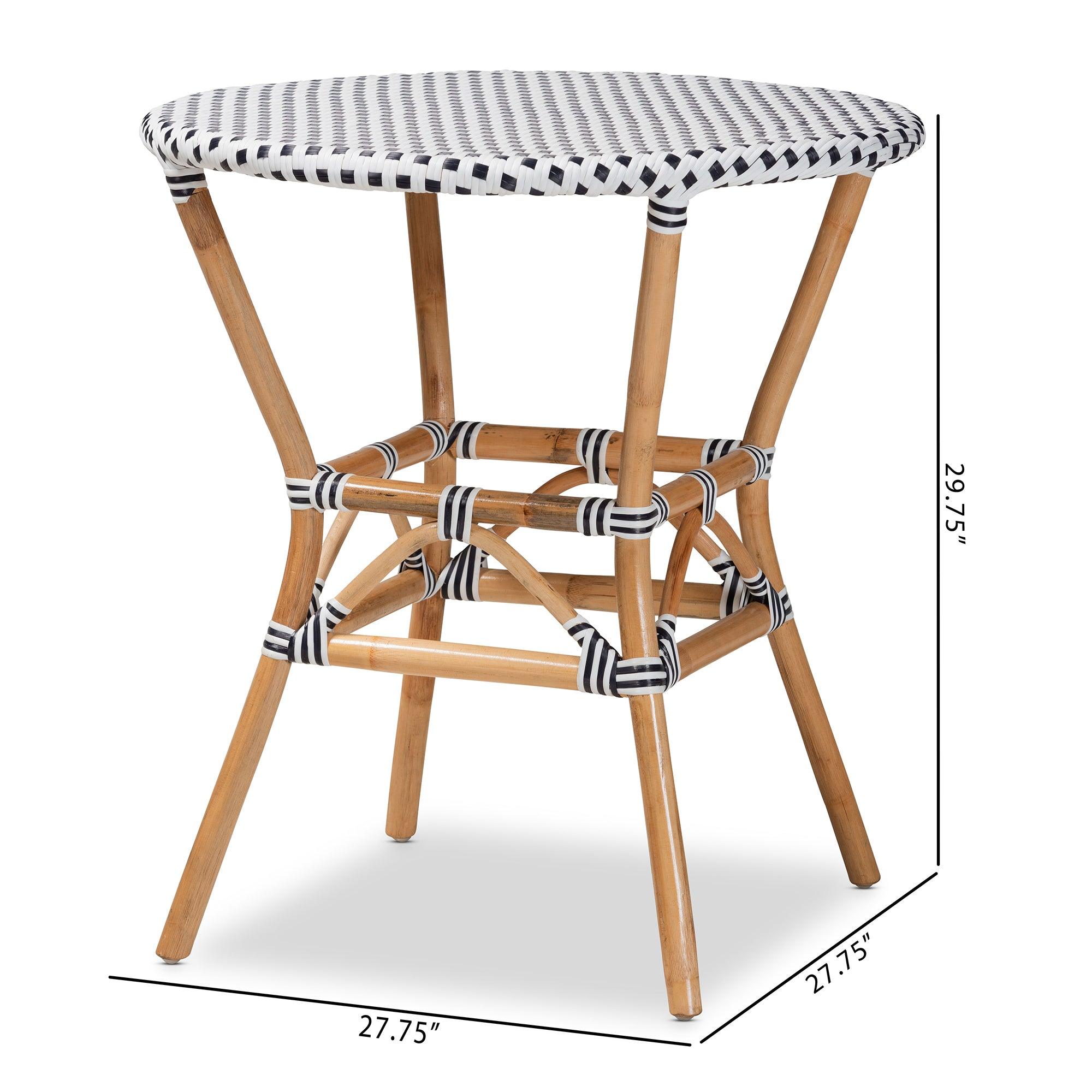 bali & pari Tavor Classic French and Weaving and Rattan Indoor and Outdoor Bistro Table