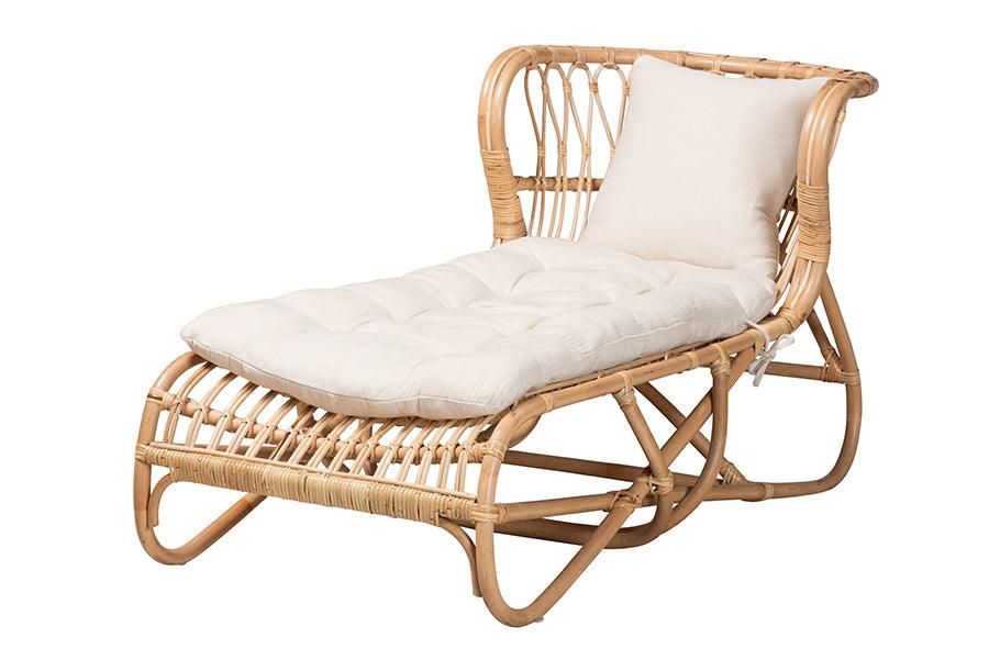 bali & pari Delara Modern Bohemian Rattan Chaise