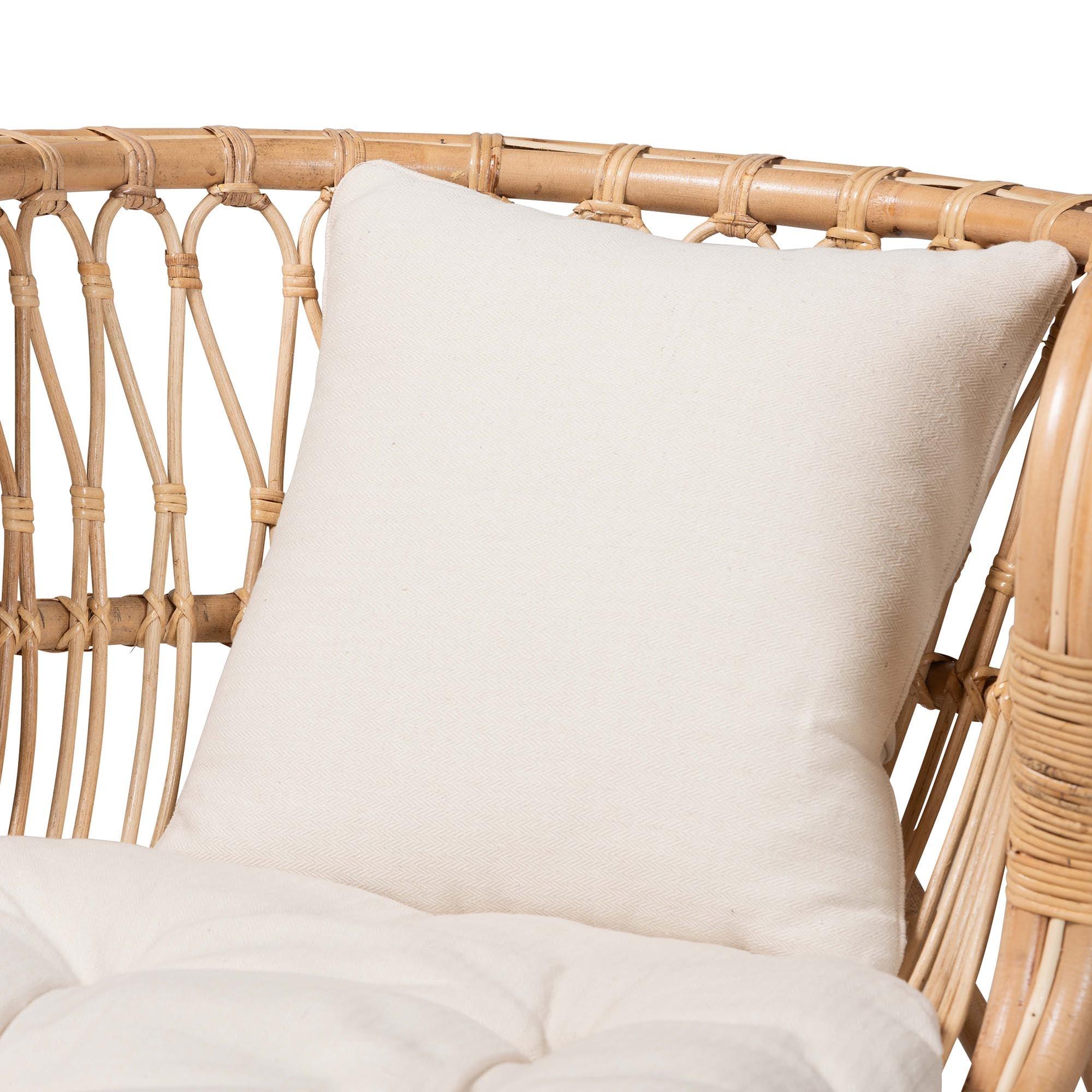 bali & pari Delara Modern Bohemian Rattan Chaise