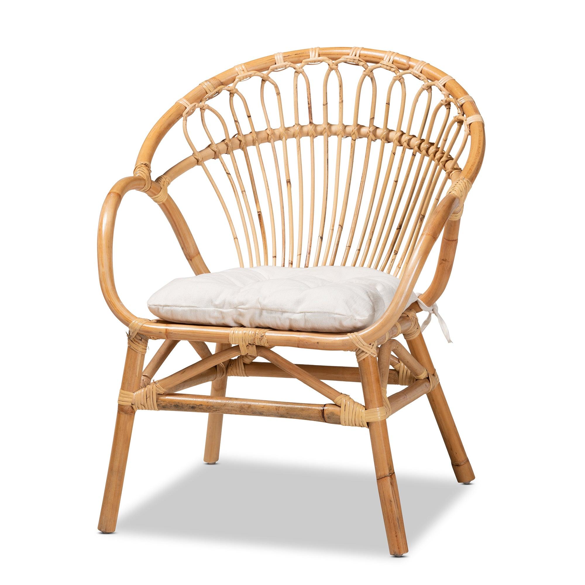 bali & pari Benicia Modern Bohemian Rattan Dining Chair