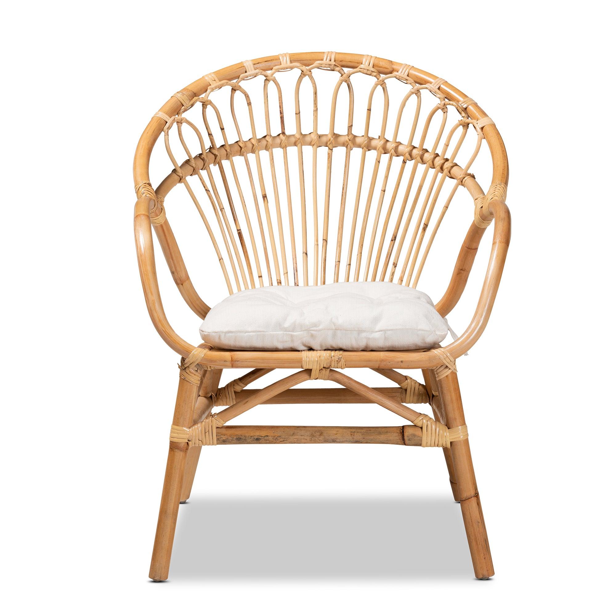 bali & pari Benicia Modern Bohemian Rattan Dining Chair