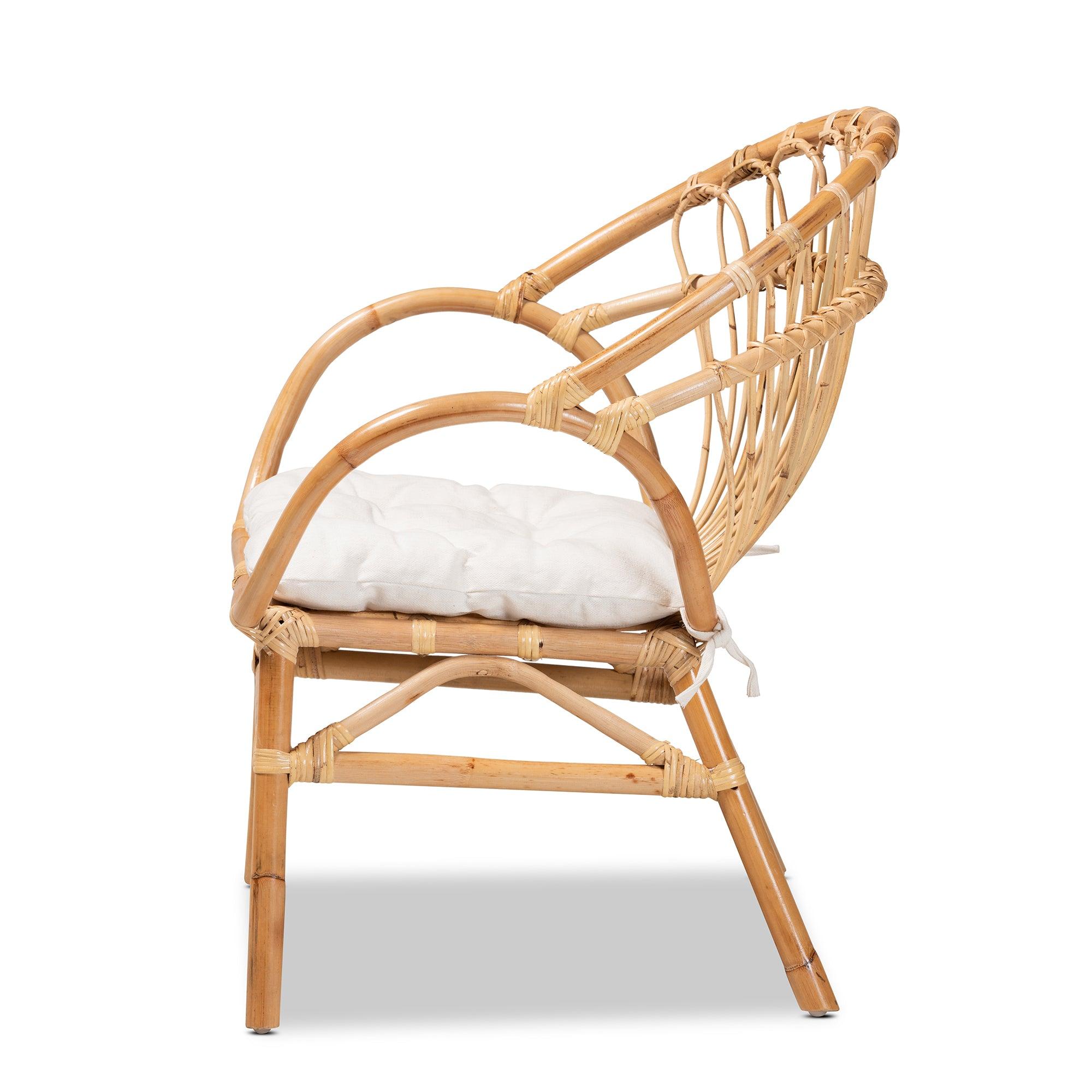 bali & pari Benicia Modern Bohemian Rattan Dining Chair