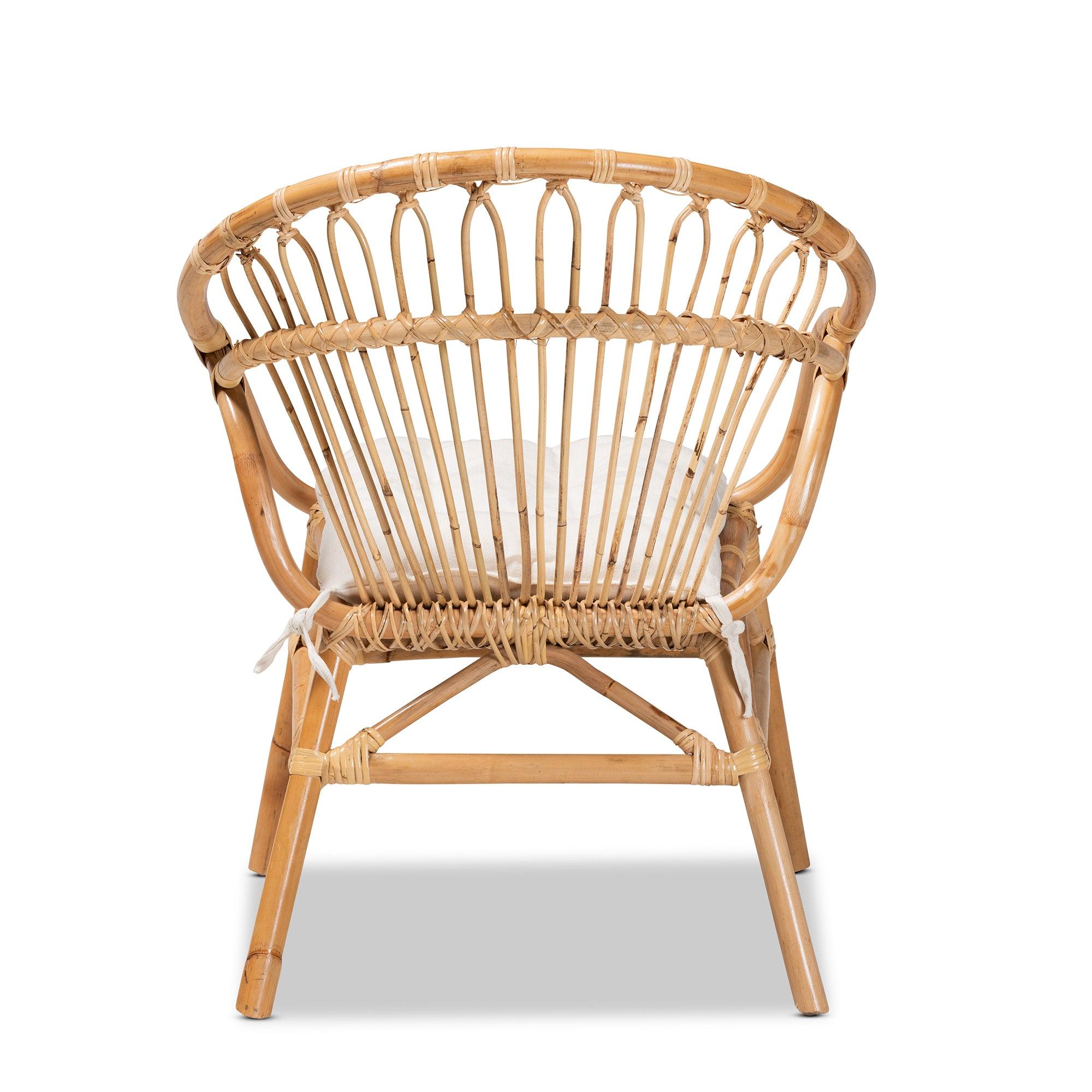 bali & pari Benicia Modern Bohemian Rattan Dining Chair