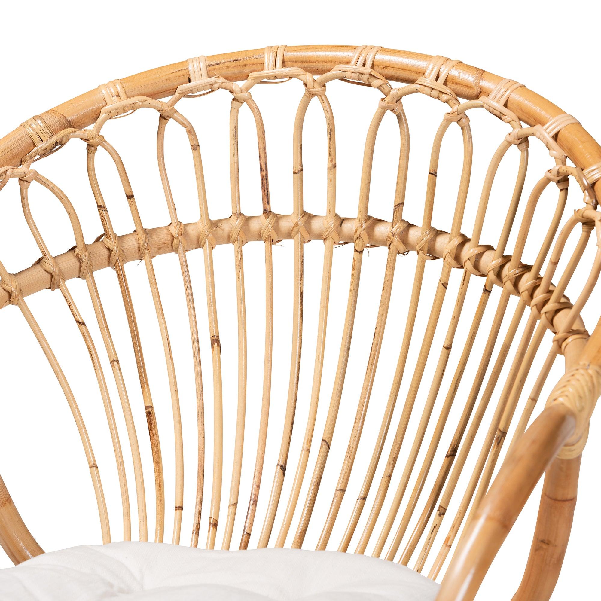 bali & pari Benicia Modern Bohemian Rattan Dining Chair