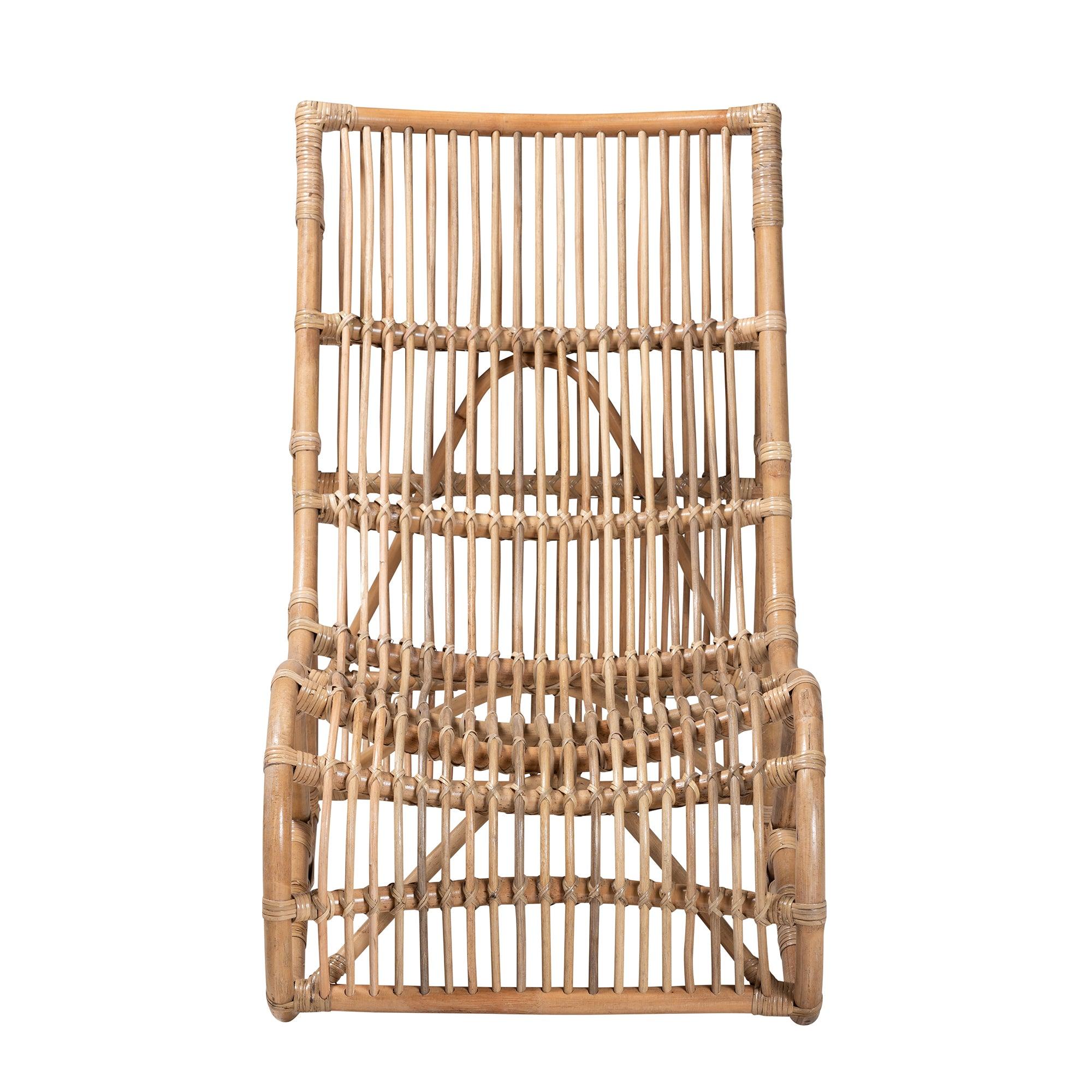 bali & pari Genera Modern Bohemian Rattan Lounge Chair