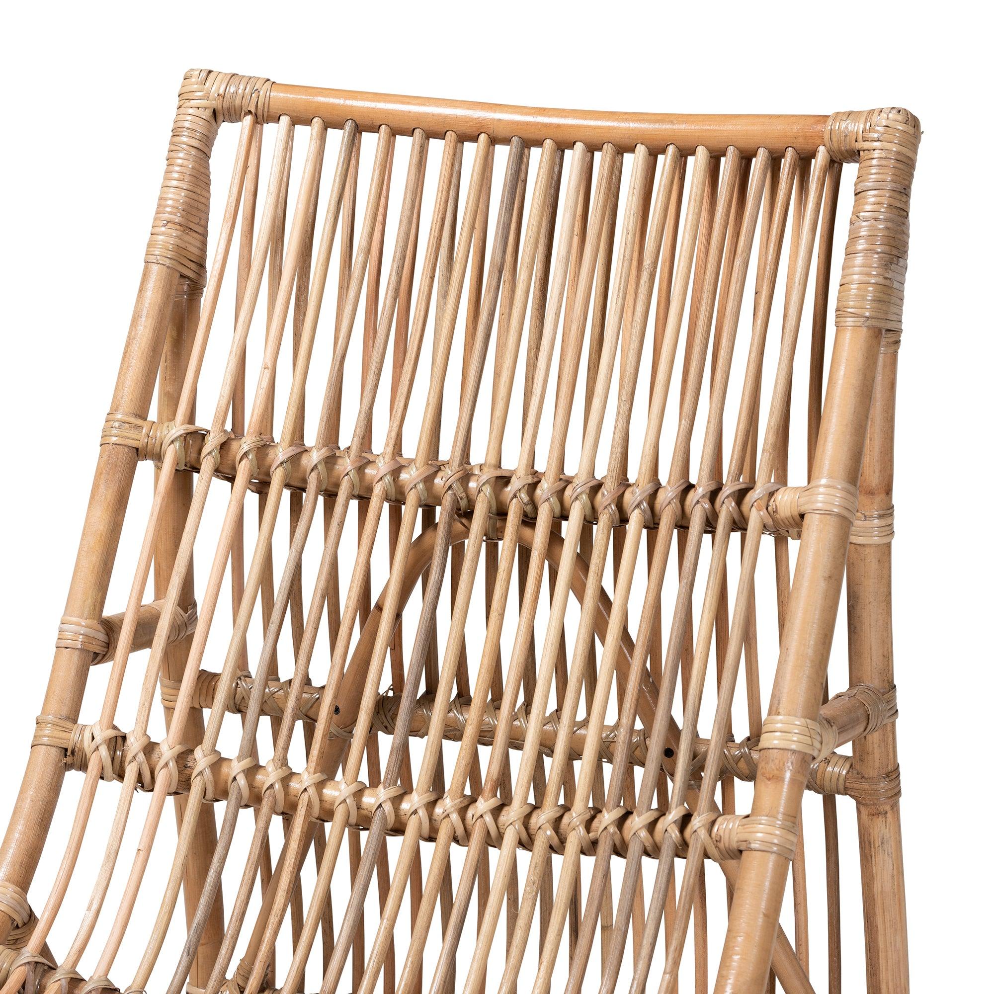 bali & pari Genera Modern Bohemian Rattan Lounge Chair