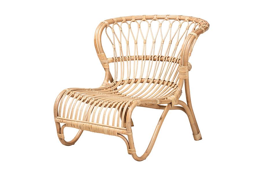 bali & pari Alaya Modern Bohemian Rattan Accent Chair