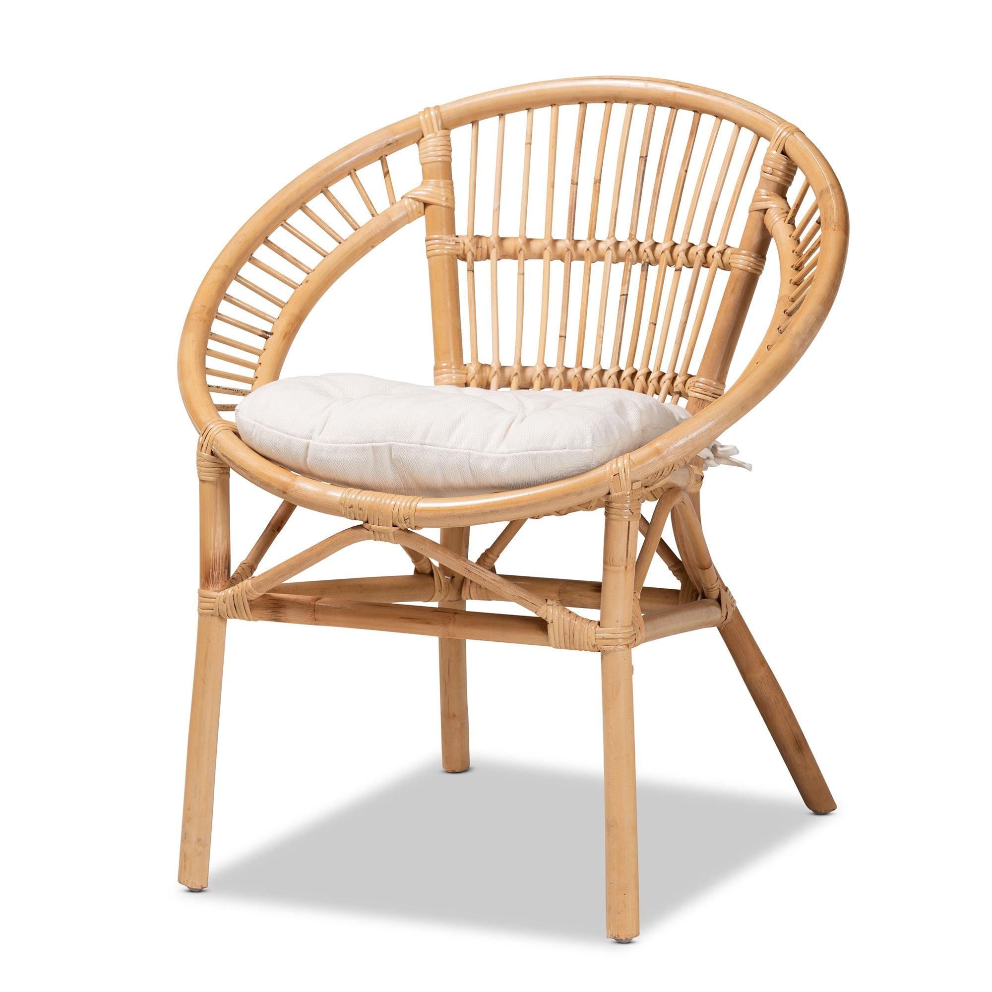 bali & pari Adrina Modern Bohemian Rattan Dining Chair