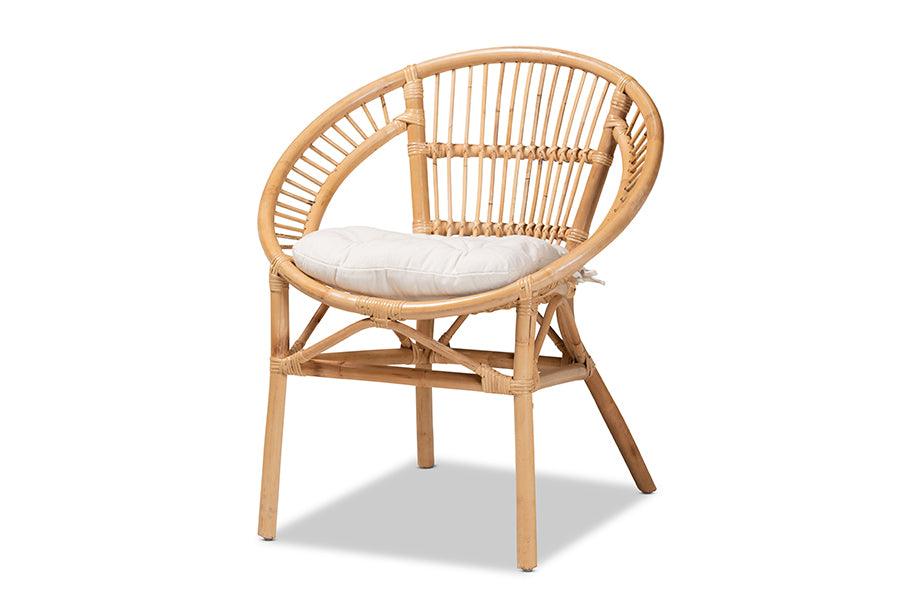 bali & pari Adrina Modern Bohemian Rattan Dining Chair