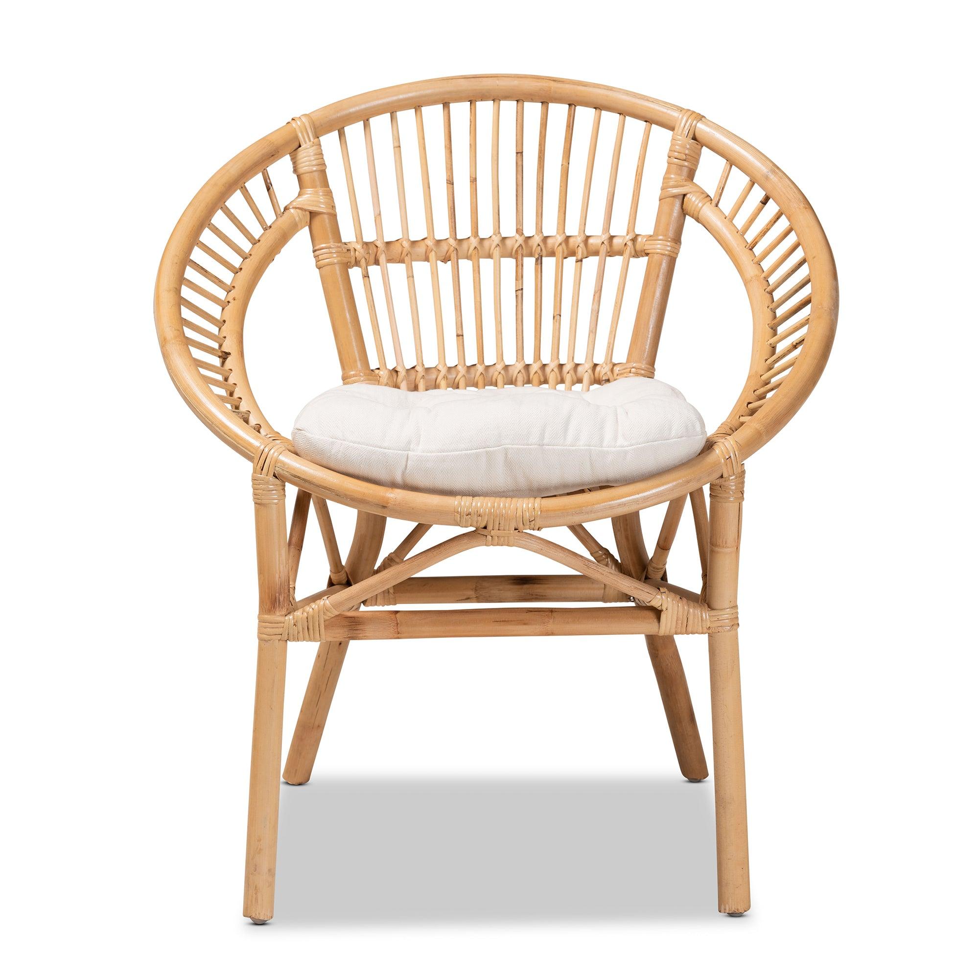 bali & pari Adrina Modern Bohemian Rattan Dining Chair