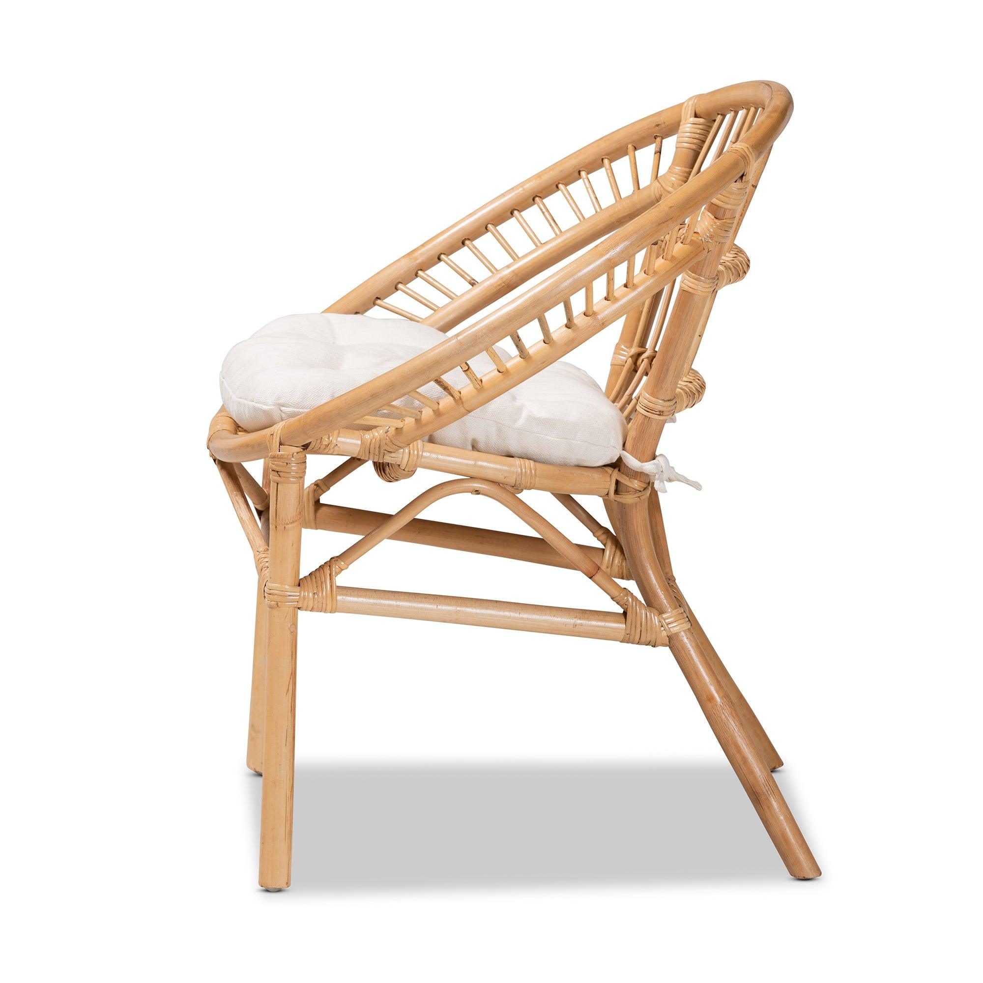 bali & pari Adrina Modern Bohemian Rattan Dining Chair