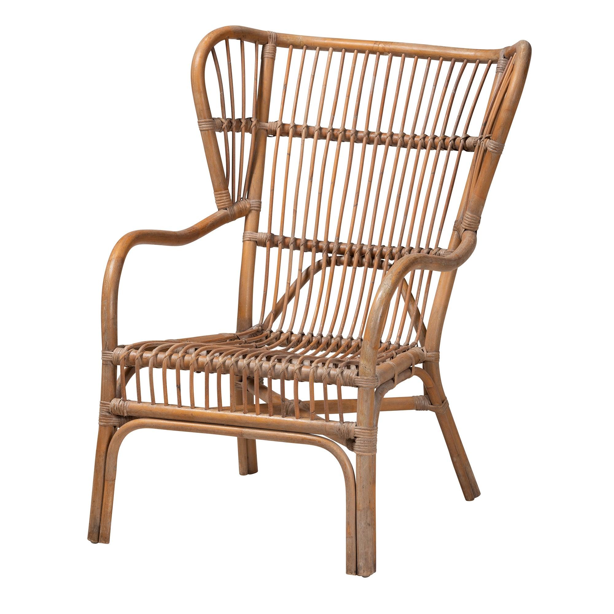 bali & pari Lamaria Modern Bohmenian Antique Rattan Armchair