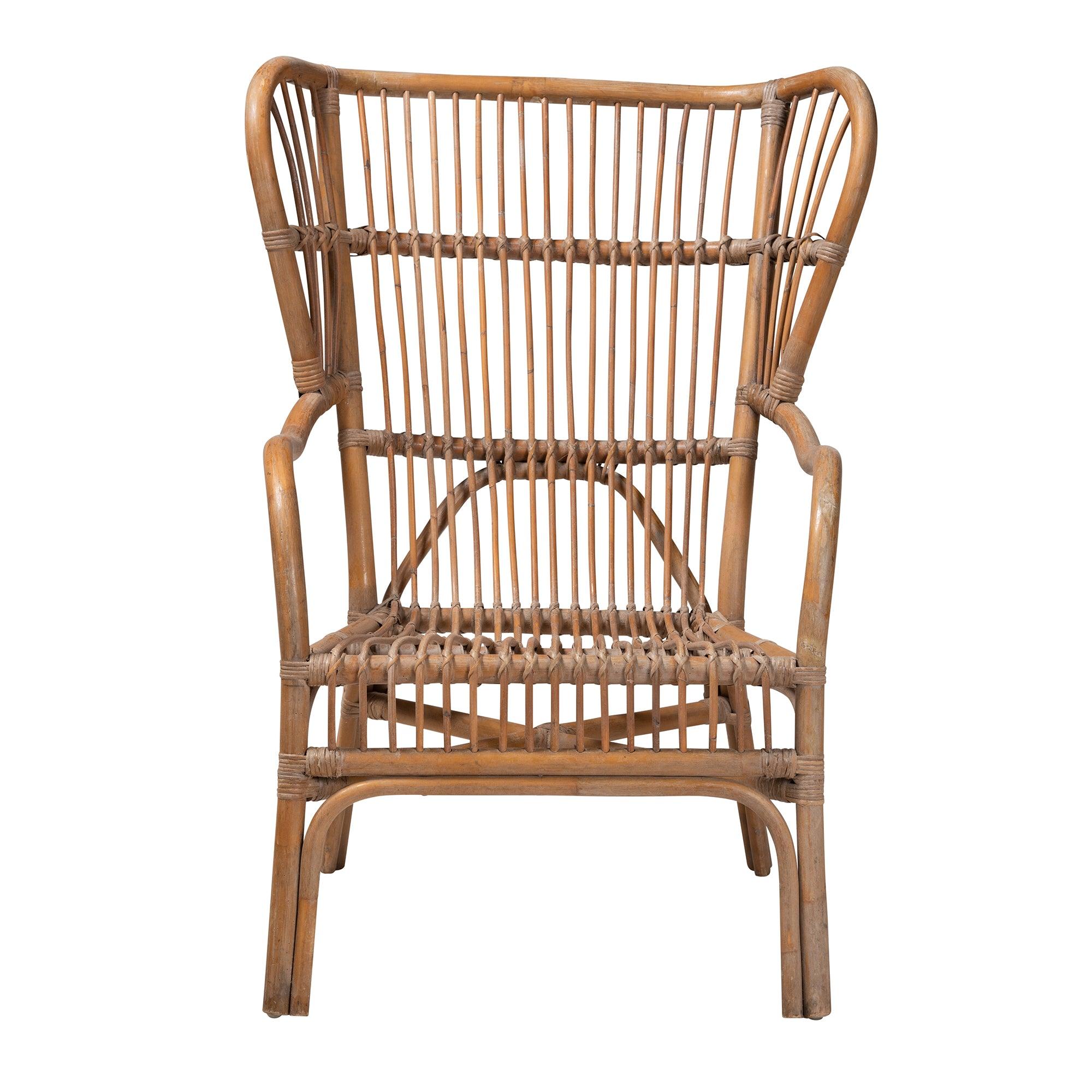 bali & pari Lamaria Modern Bohmenian Antique Rattan Armchair