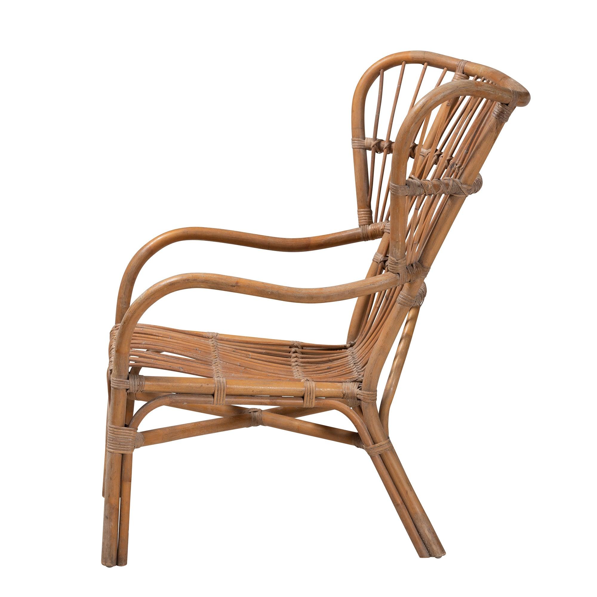 bali & pari Lamaria Modern Bohmenian Antique Rattan Armchair