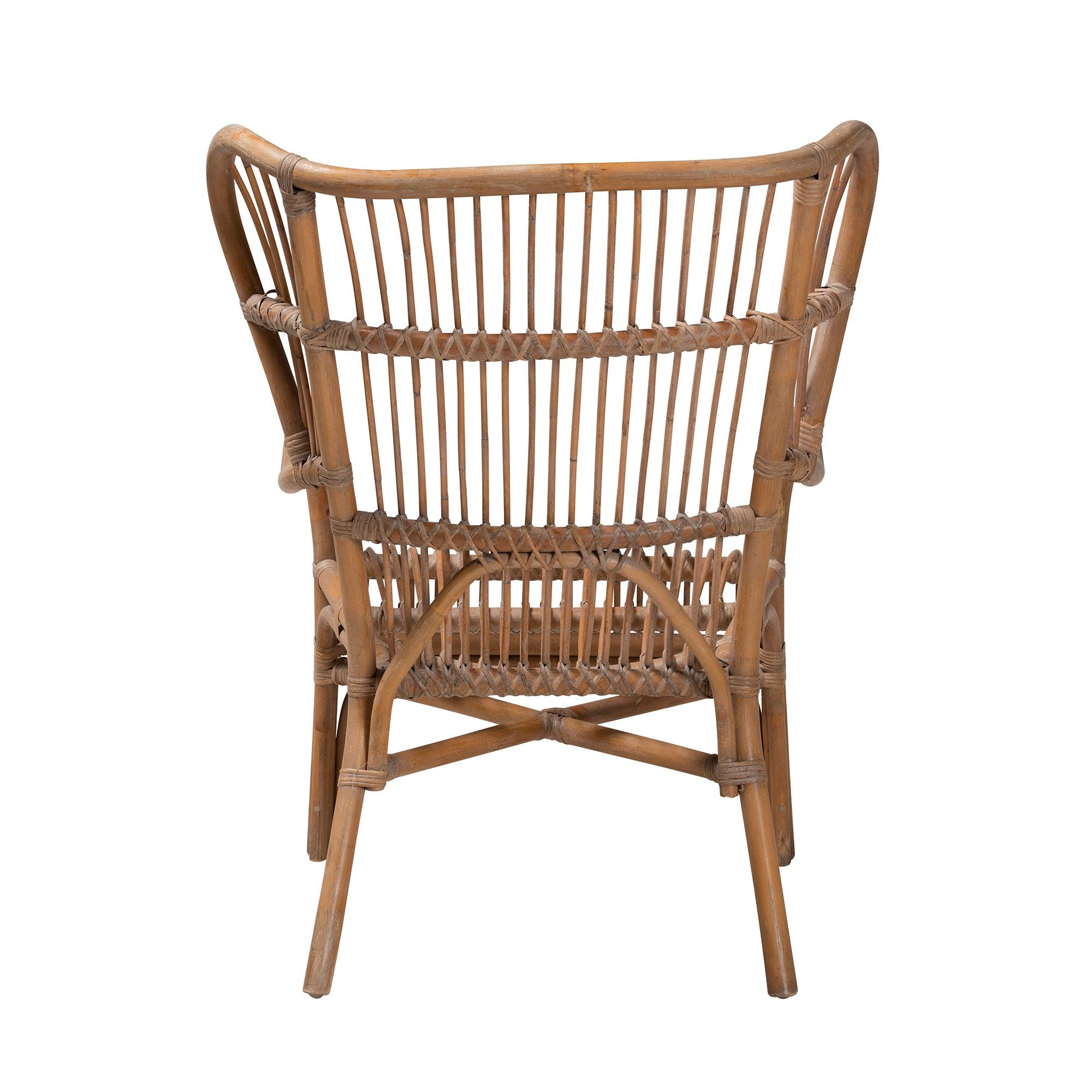 bali & pari Lamaria Modern Bohmenian Antique Rattan Armchair