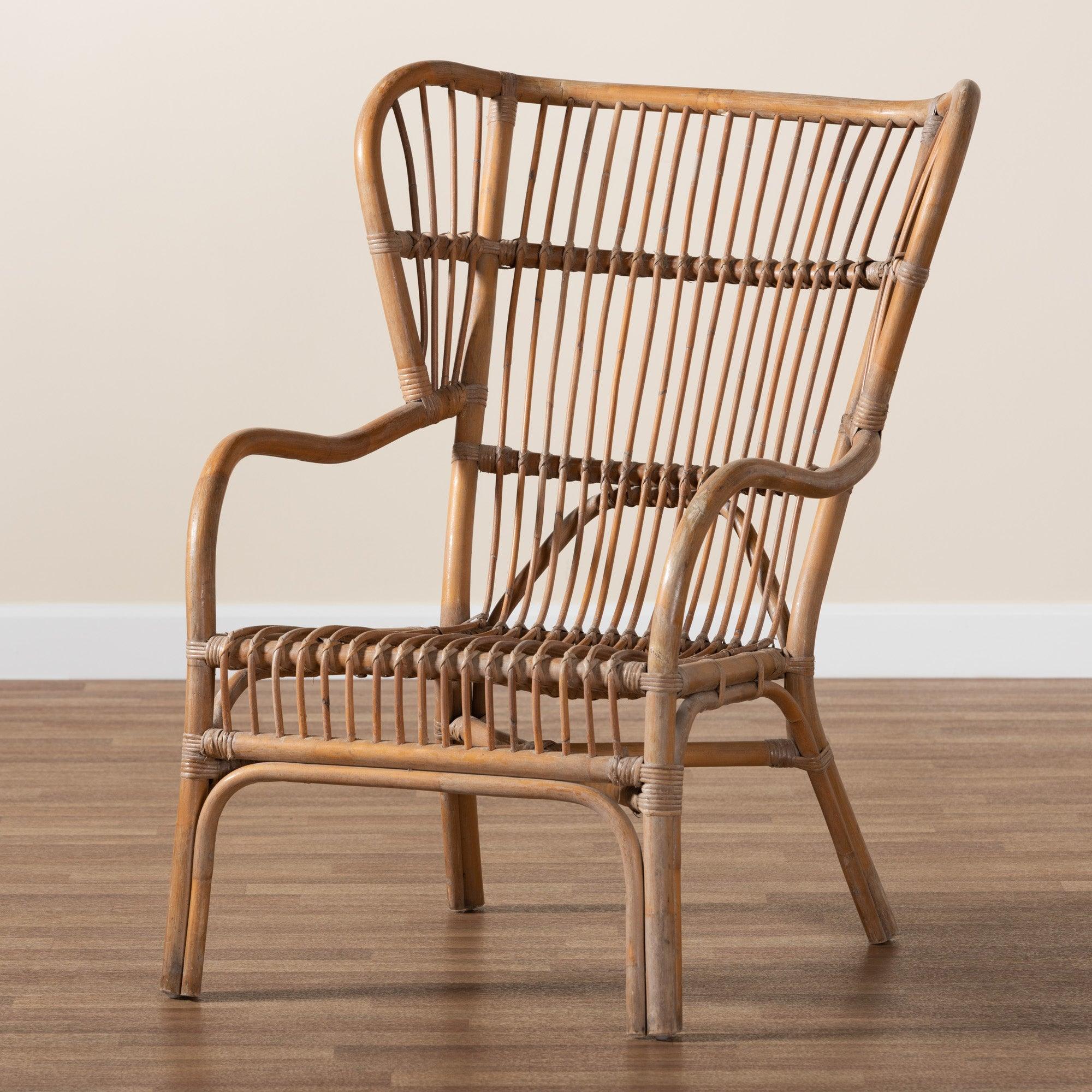 bali & pari Lamaria Modern Bohmenian Antique Rattan Armchair