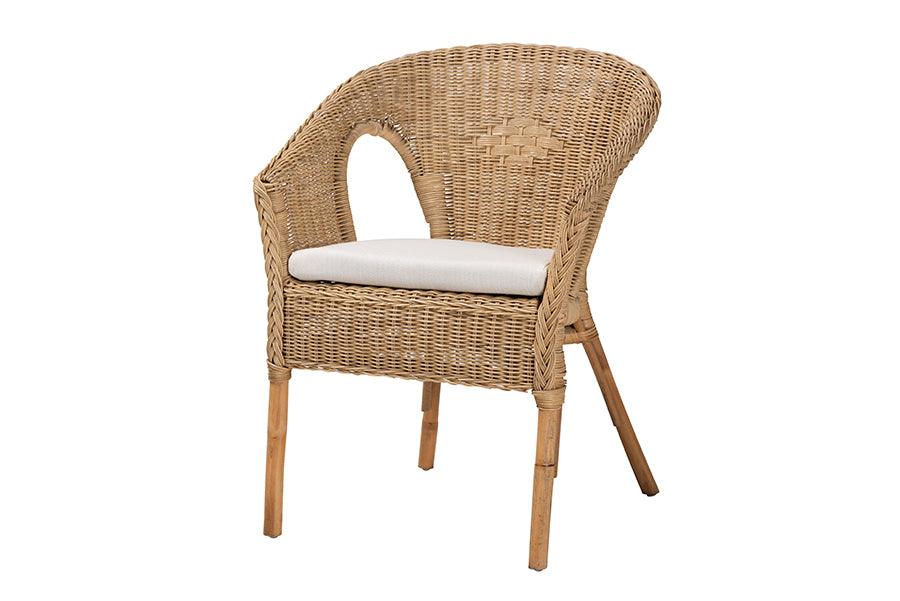 bali & pari Abbey Modern Bohemian Antique Rattan Dining Chair