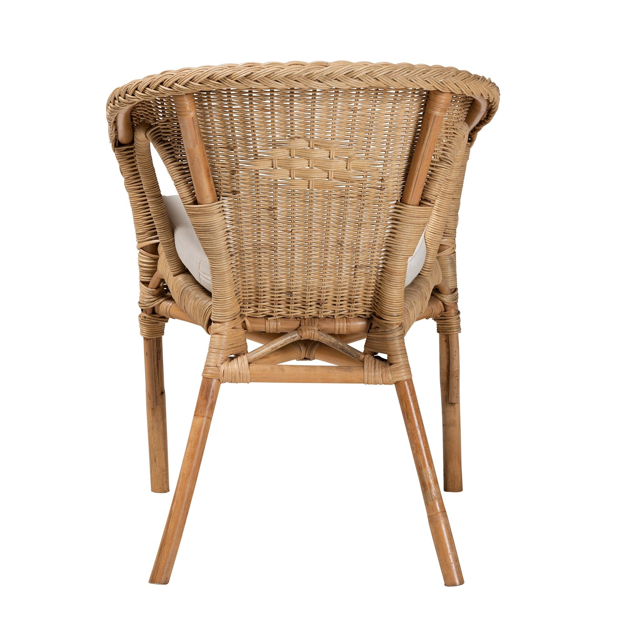 bali & pari Abbey Modern Bohemian Antique Rattan Dining Chair