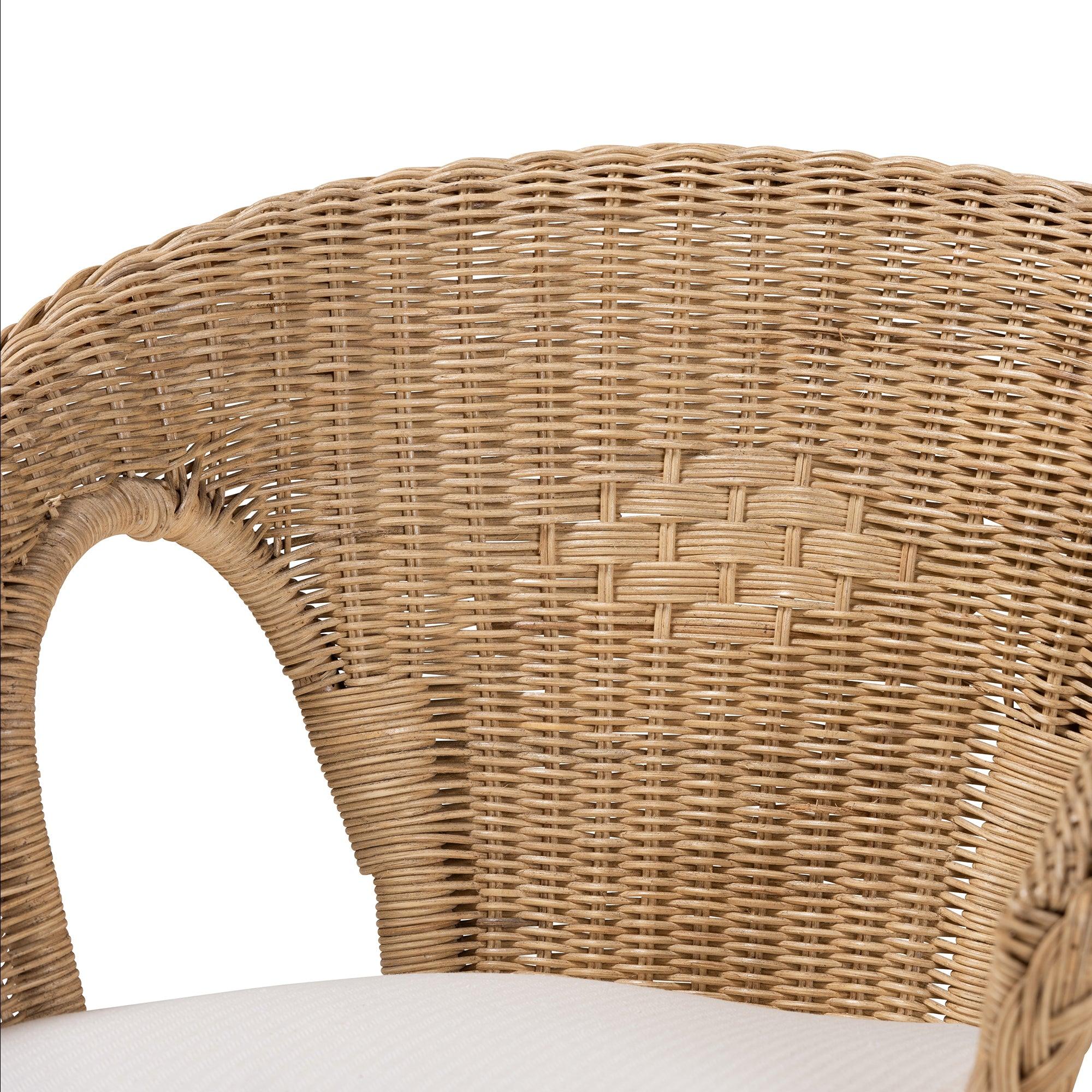 bali & pari Abbey Modern Bohemian Antique Rattan Dining Chair