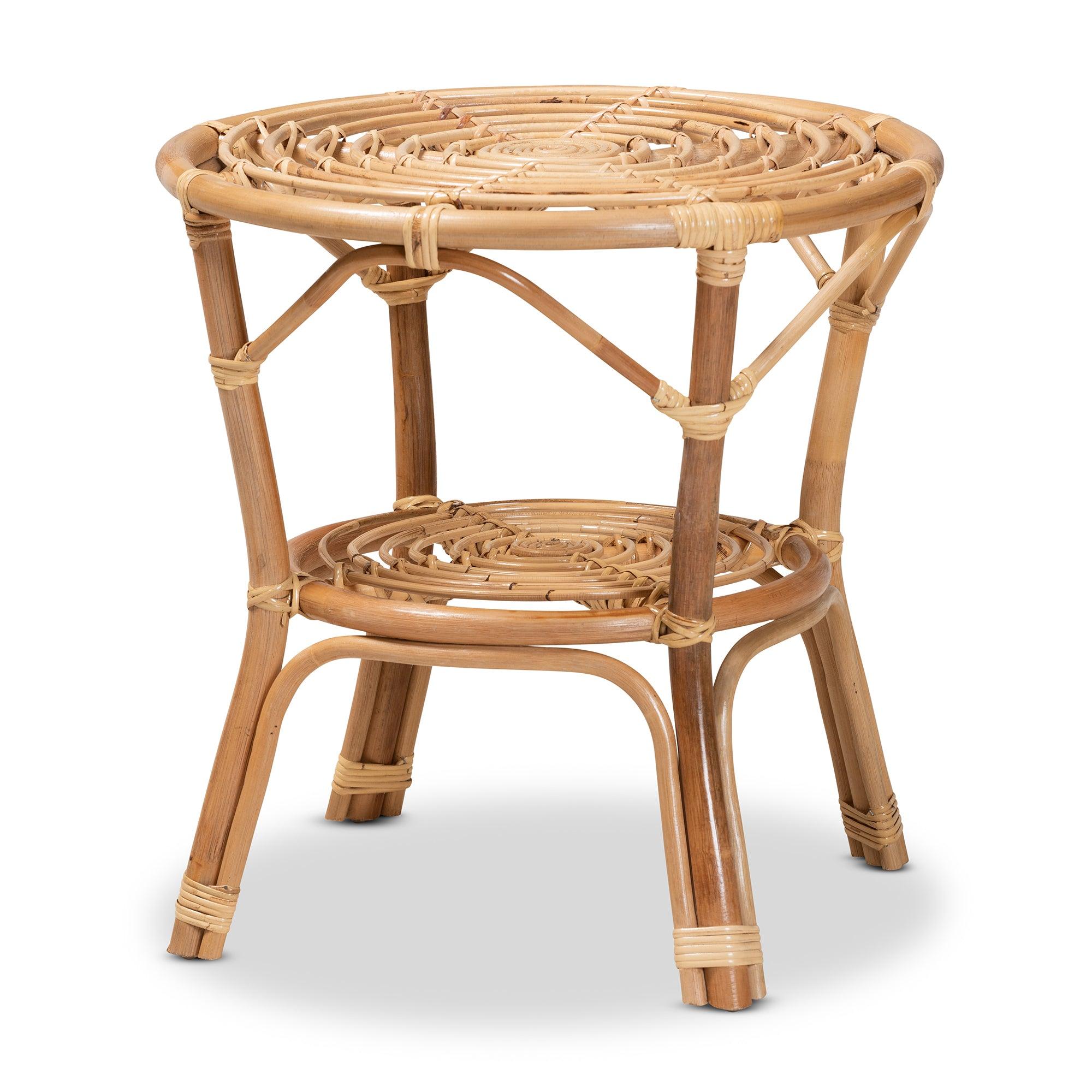 bali & pari Cariel Modern Bohemian Rattan Coffee Table