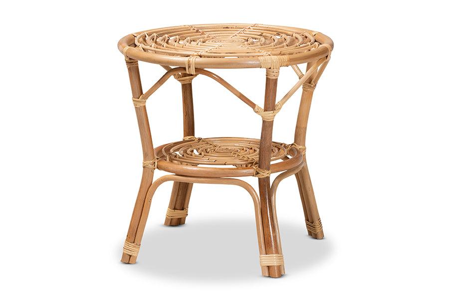 bali & pari Cariel Modern Bohemian Rattan Coffee Table