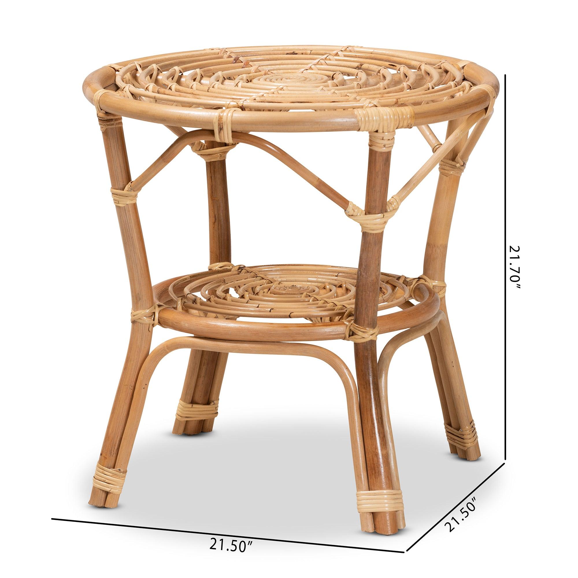 bali & pari Cariel Modern Bohemian Rattan Coffee Table