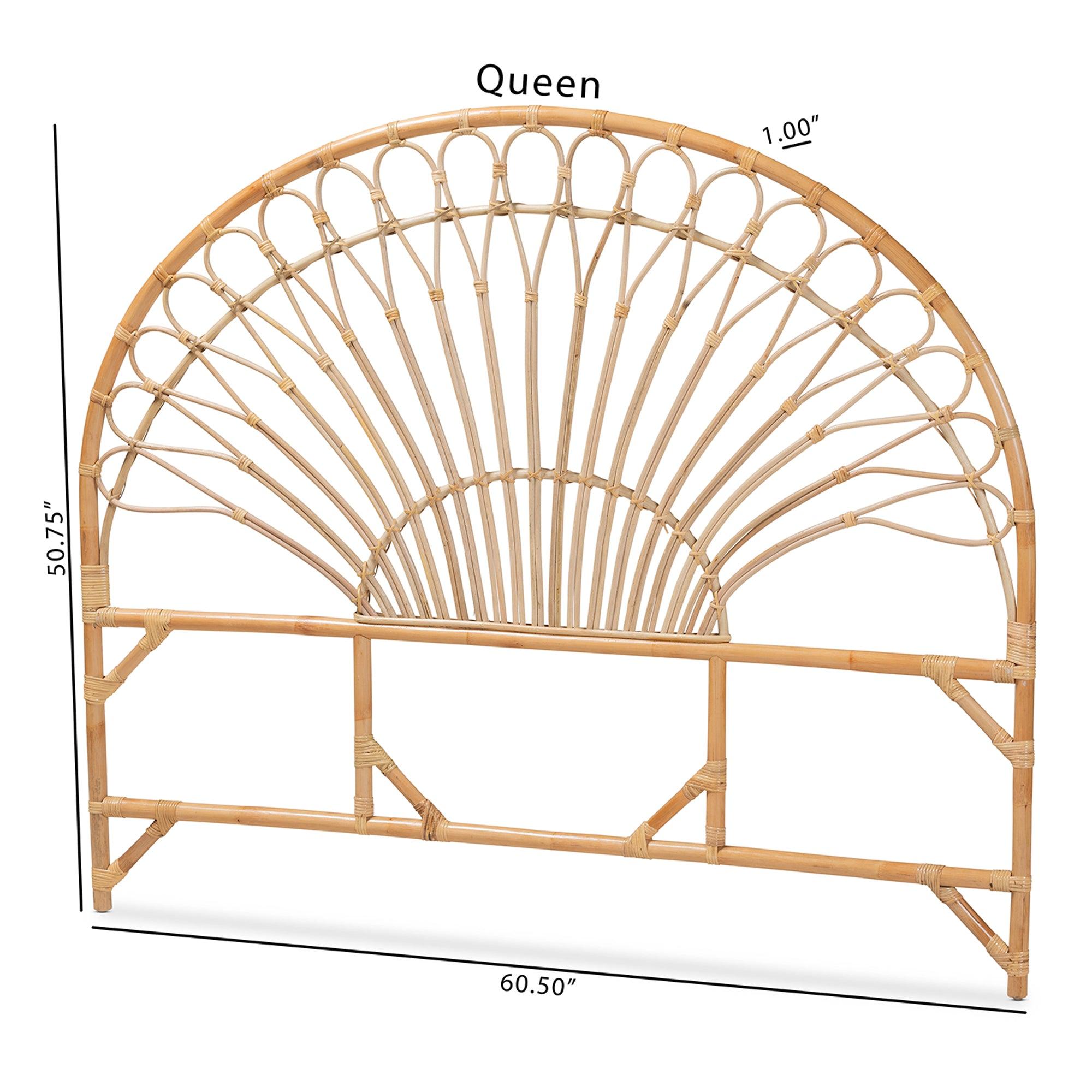 bali & pari Devereaux Modern Bohemian Rattan Standalone Headboard