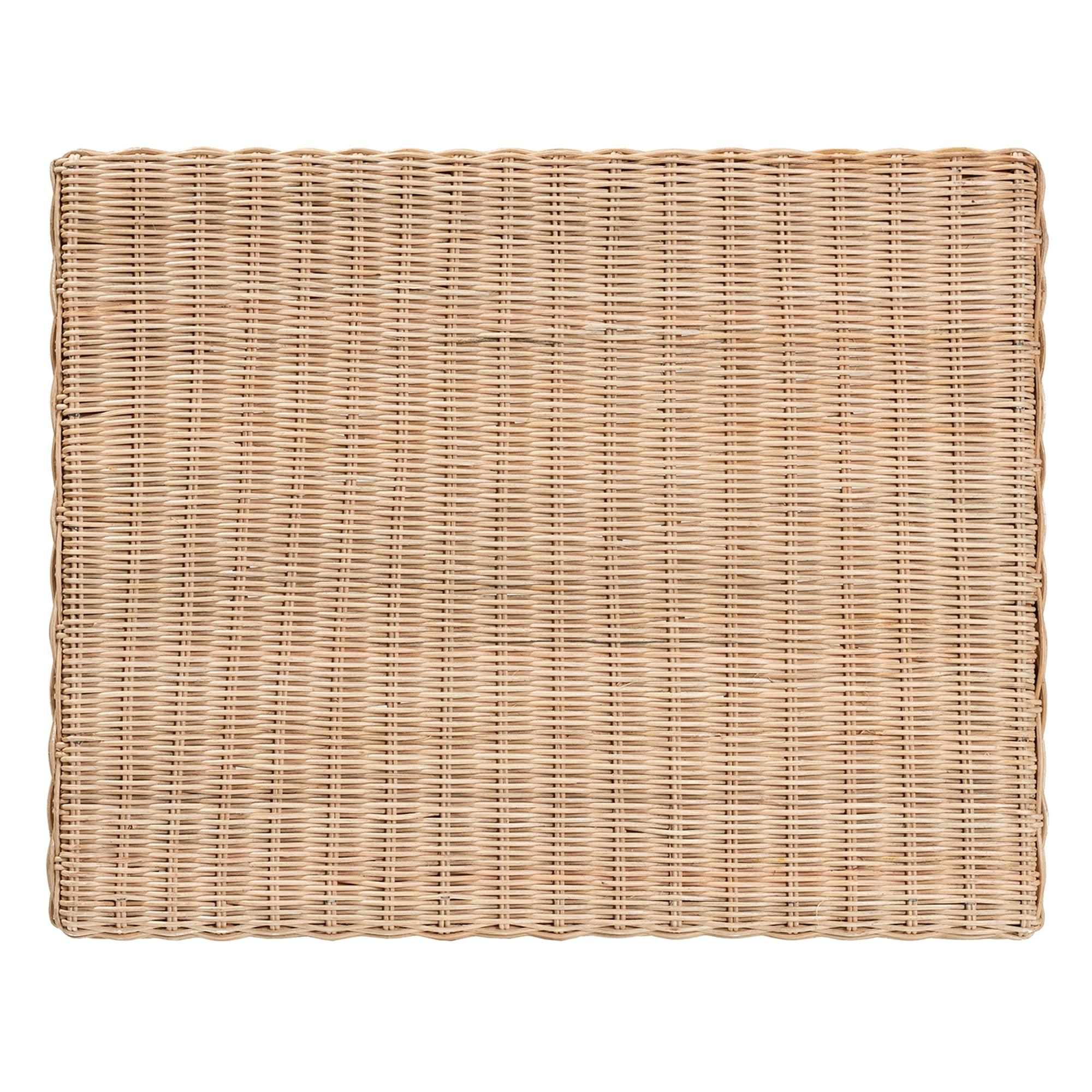 bali & pari Farica Modern Bohemian Rattan And Mahogany Accent Bench