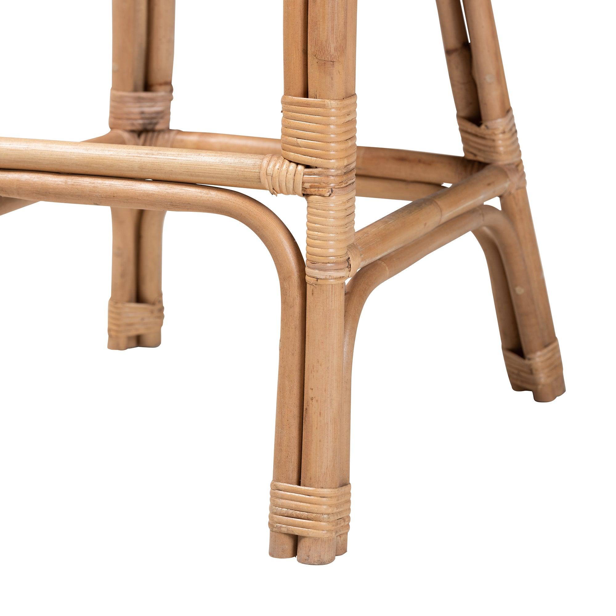 bali & pari Neola Modern Bohemian Rattan Bar Stool