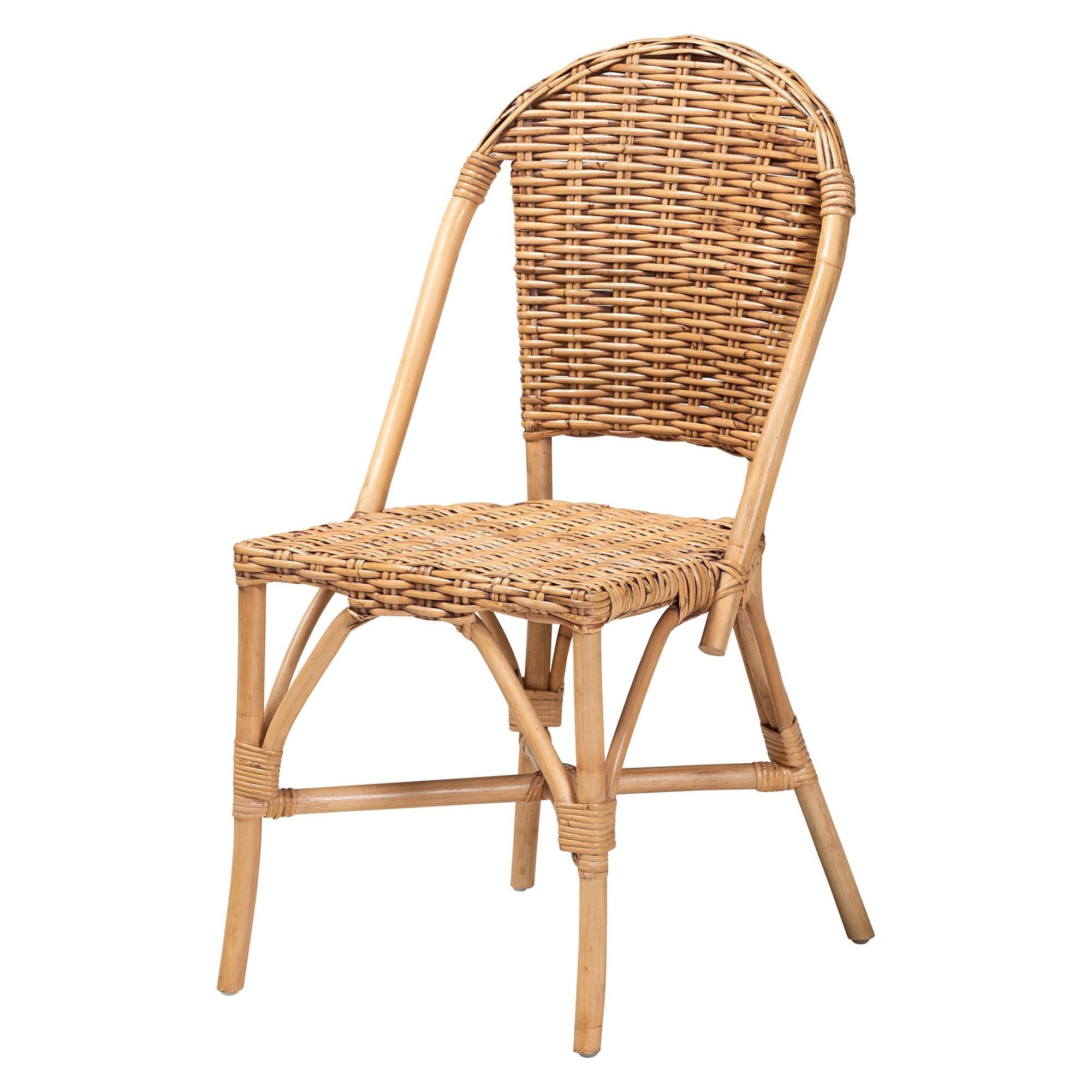 bali & pari Neola Modern Bohemian Rattan Dining Chair