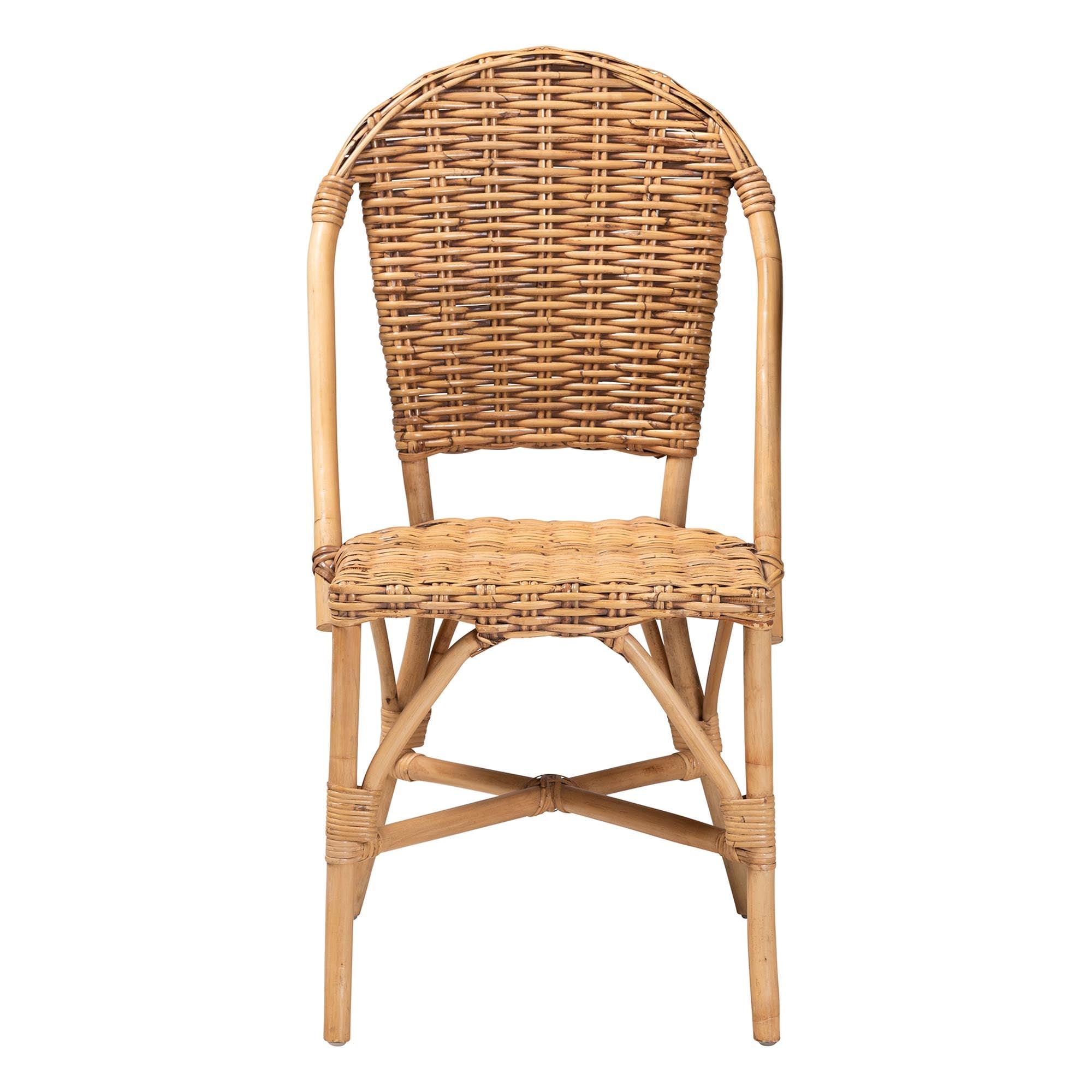 bali & pari Neola Modern Bohemian Rattan Dining Chair