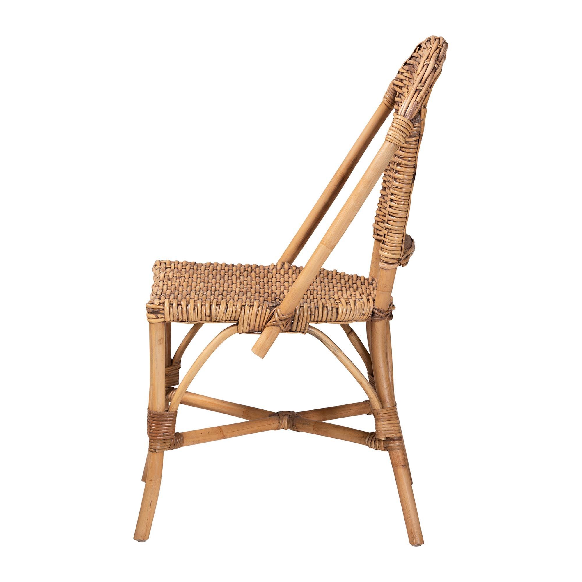 bali & pari Neola Modern Bohemian Rattan Dining Chair