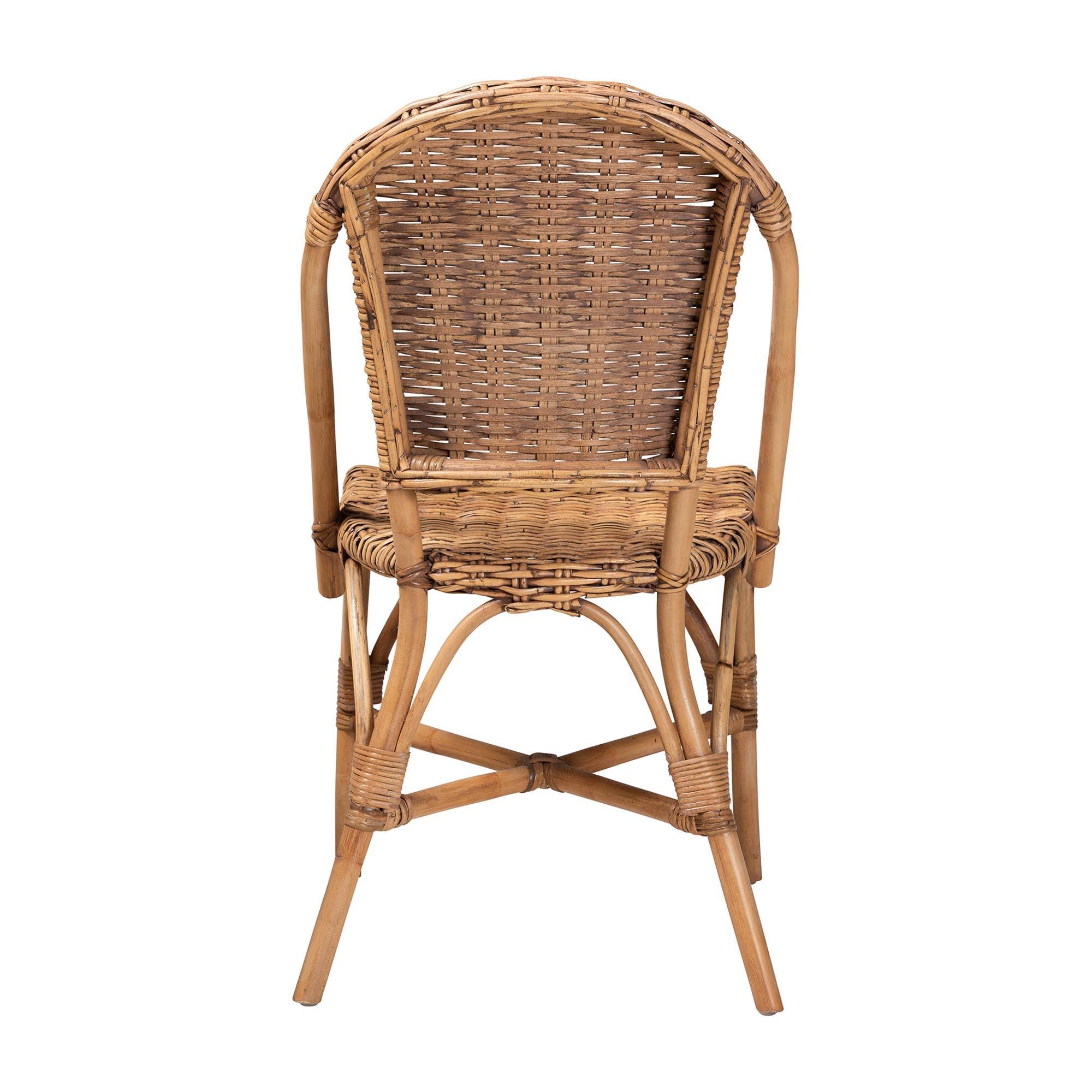 bali & pari Neola Modern Bohemian Rattan Dining Chair