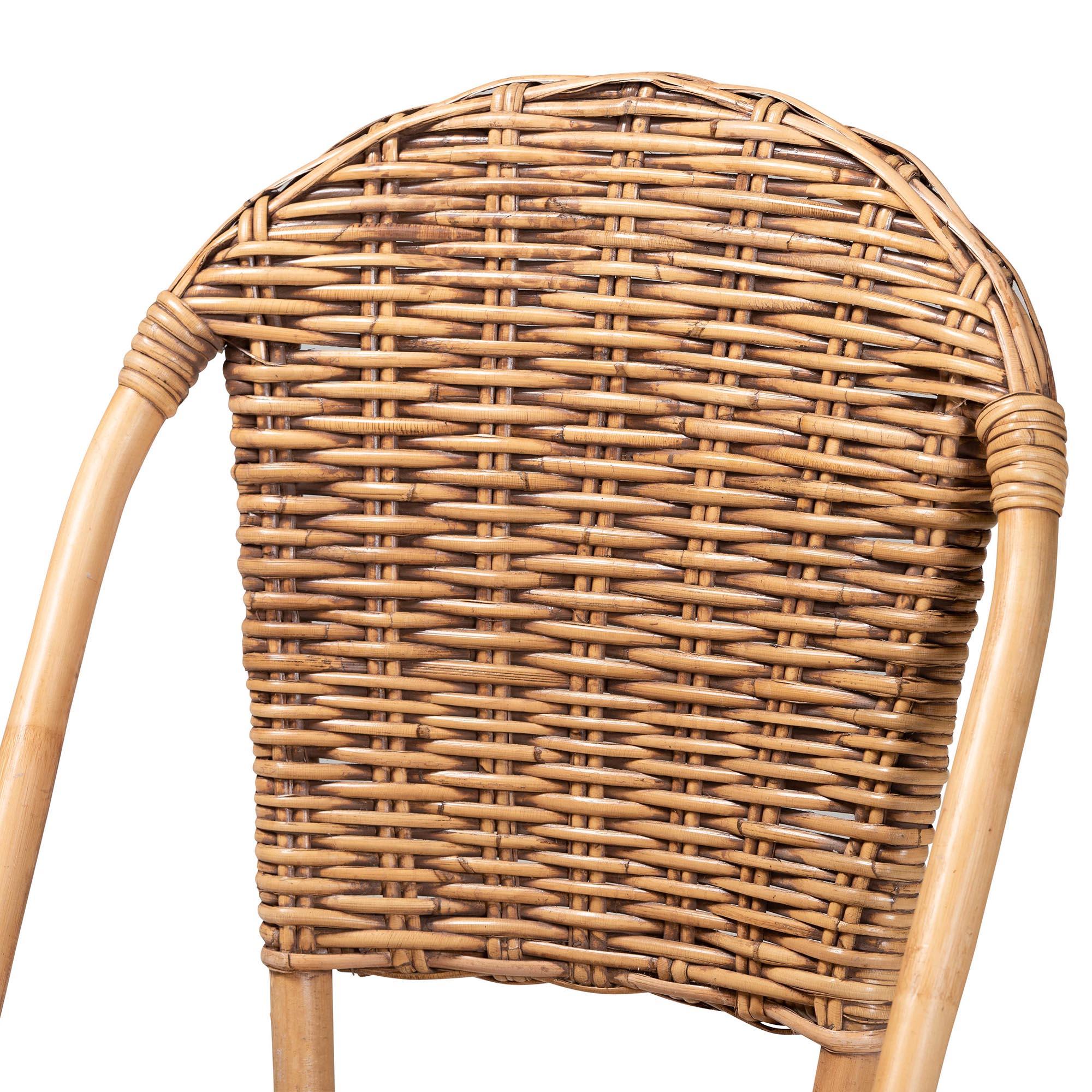 bali & pari Neola Modern Bohemian Rattan Dining Chair