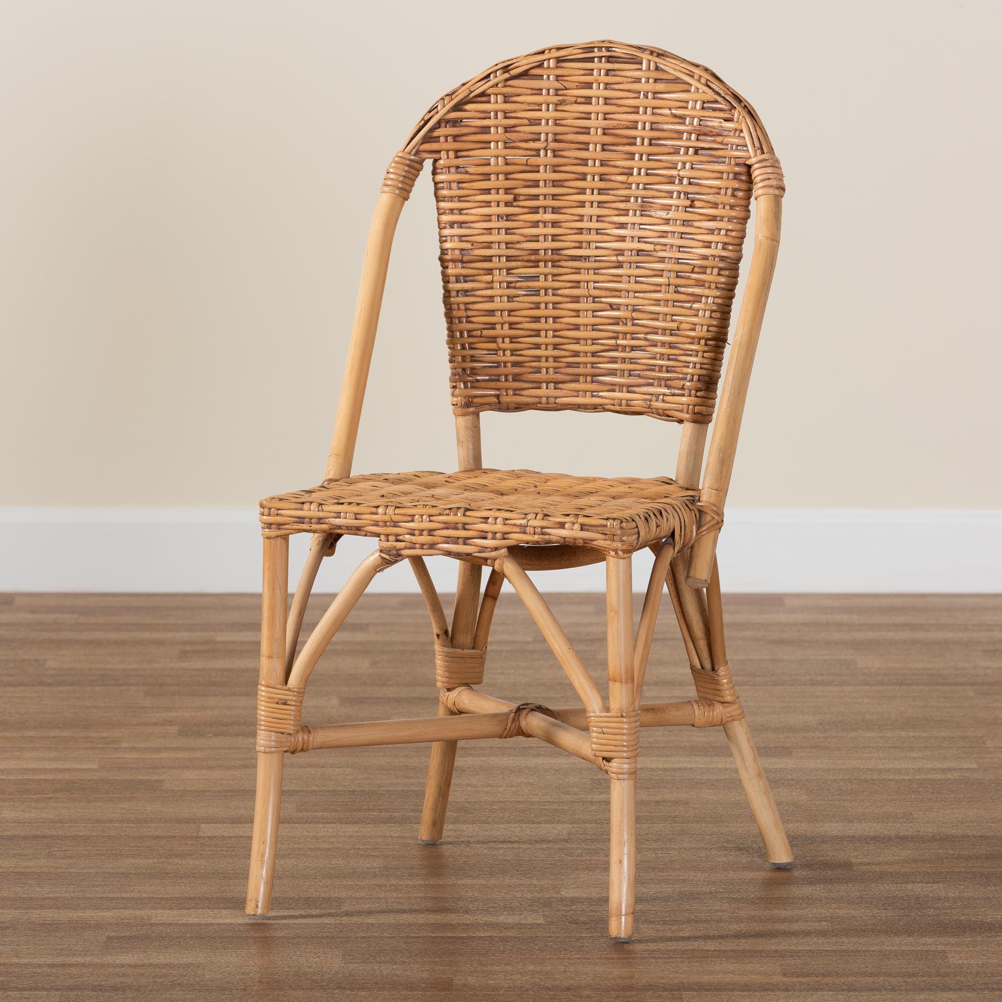 bali & pari Neola Modern Bohemian Rattan Dining Chair