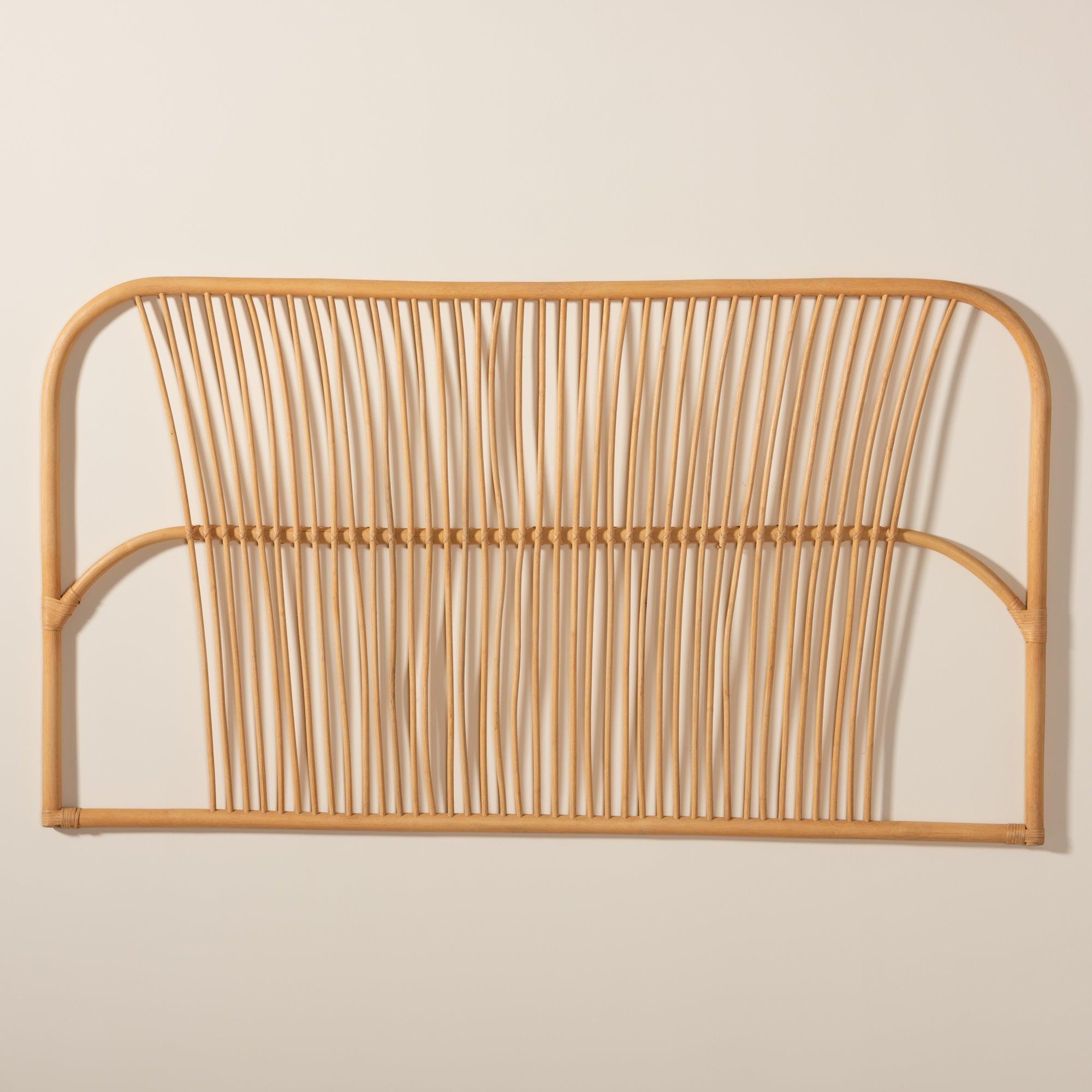 bali & pari Laina Modern Bohemian Rattan Wall-mount Headboard