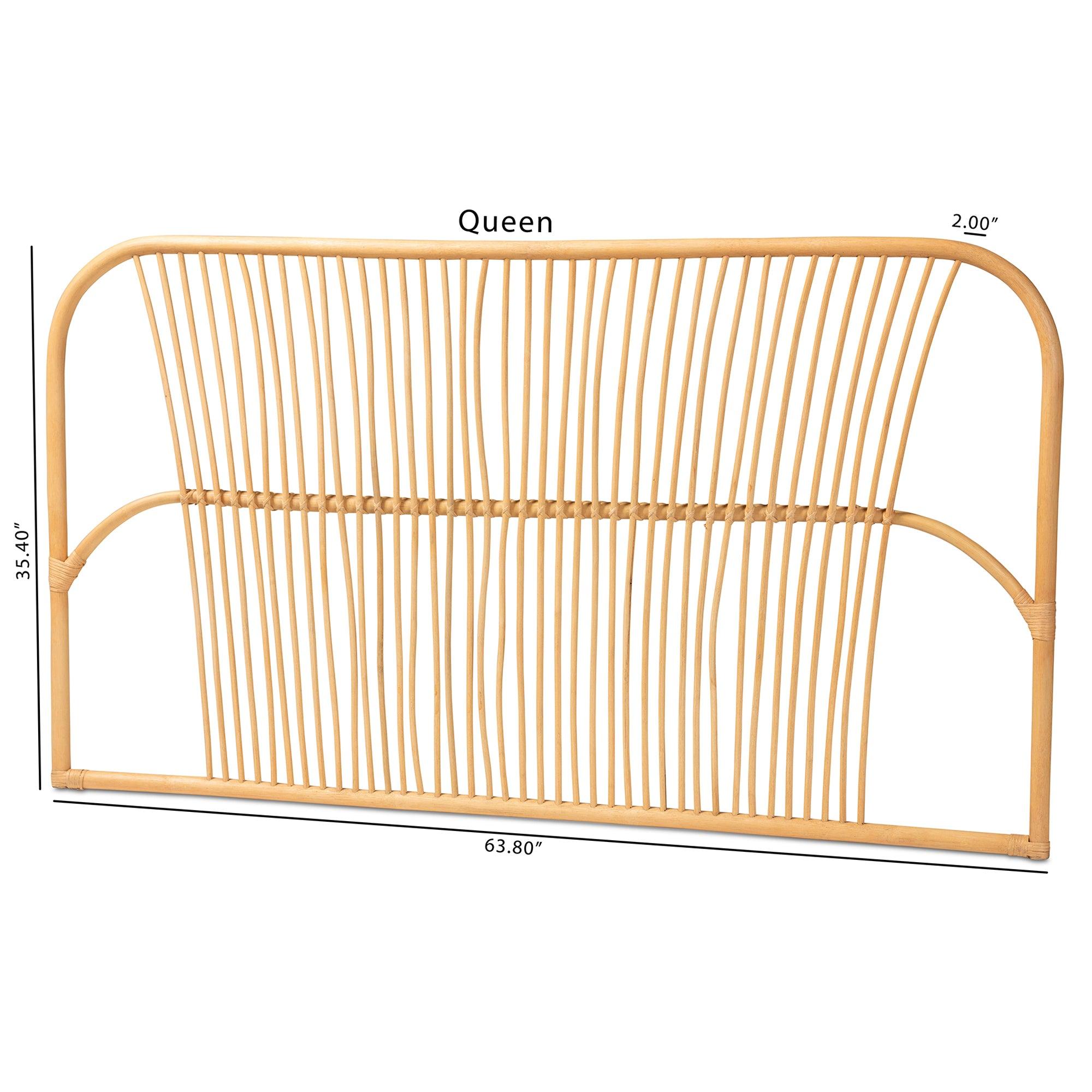 bali & pari Laina Modern Bohemian Rattan Wall-mount Headboard