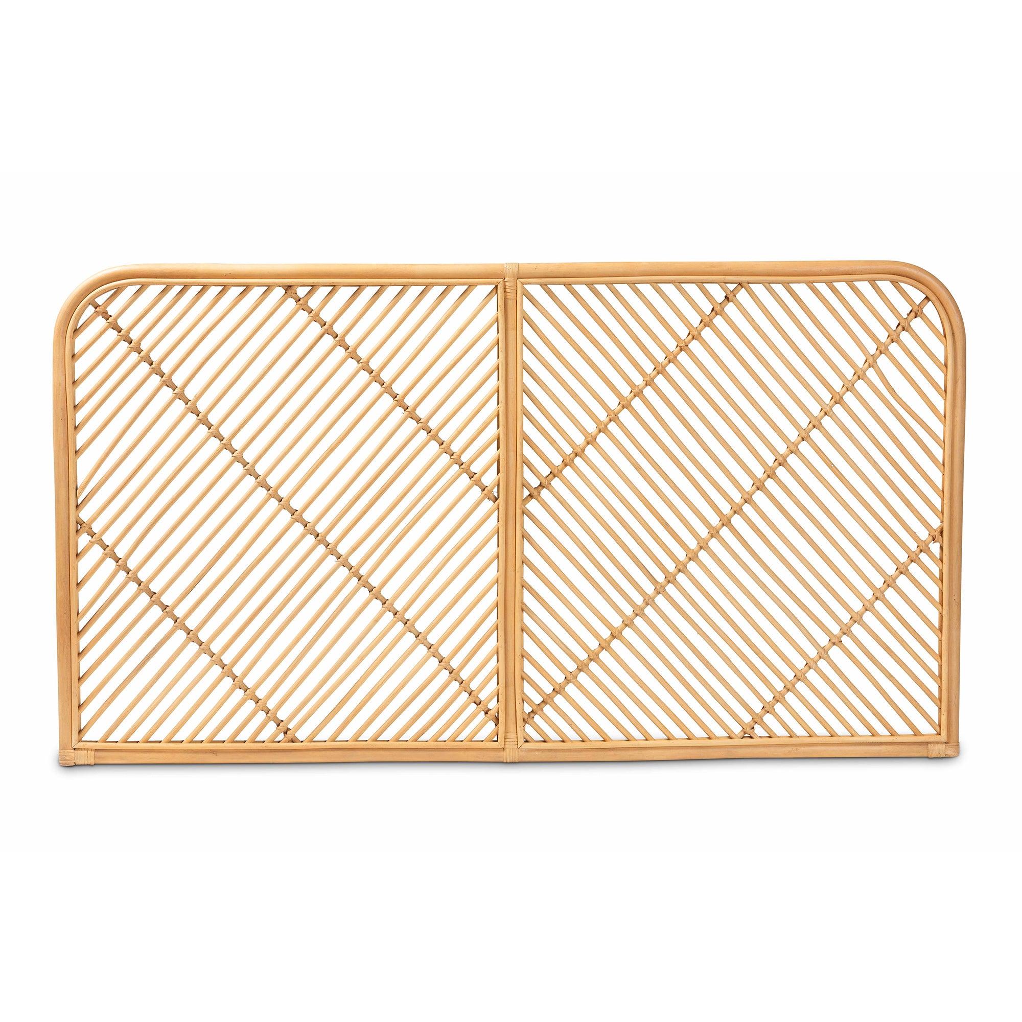 bali & pari Sakina Modern Bohemian Rattan Wall-mount Headboard