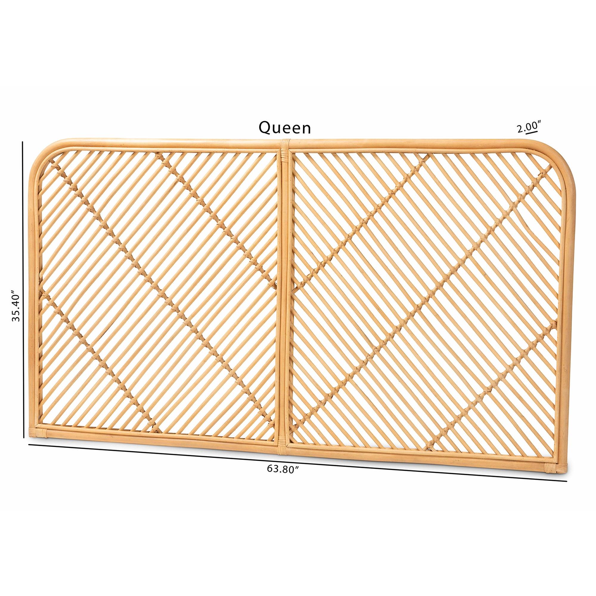 bali & pari Sakina Modern Bohemian Rattan Wall-mount Headboard