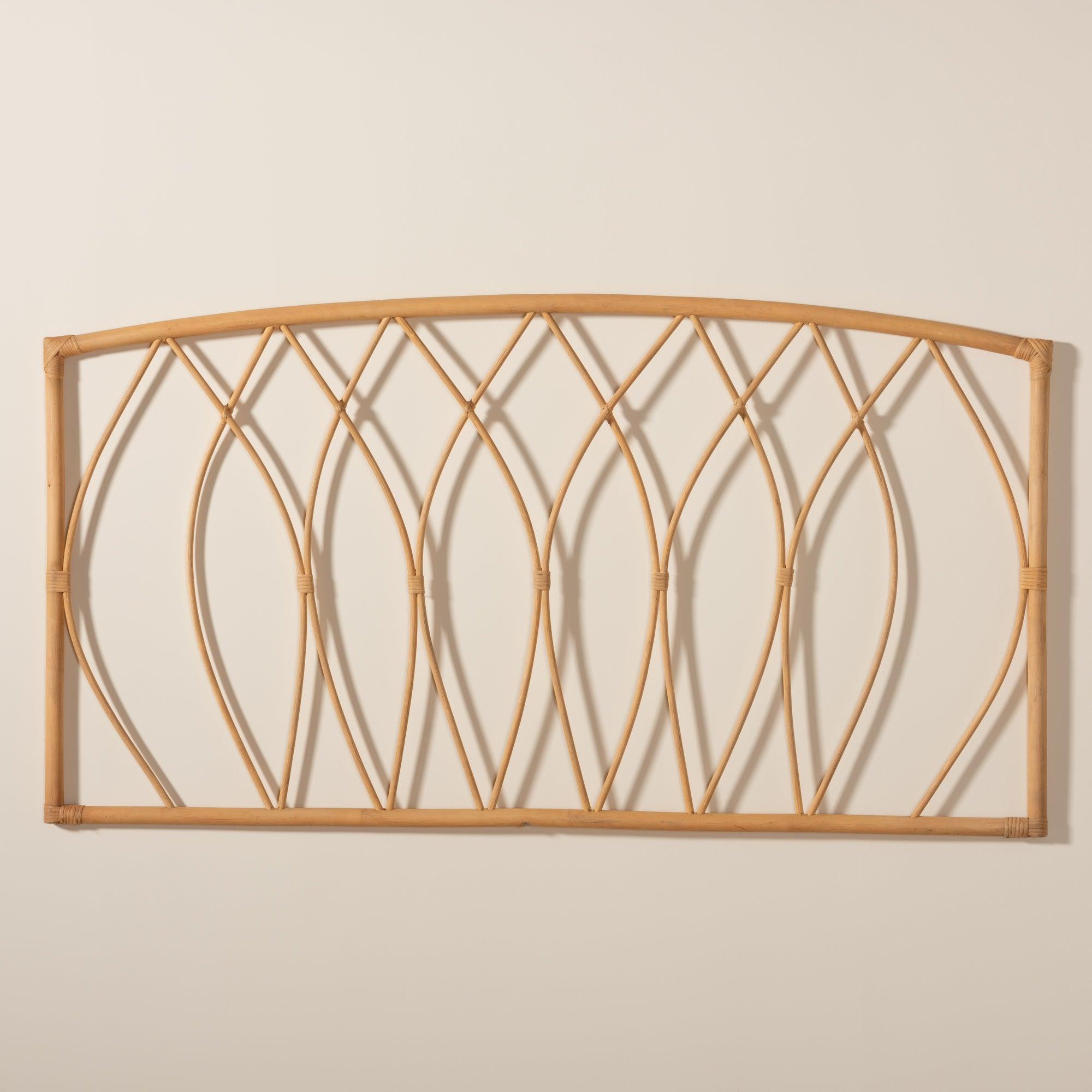 bali & pari Halia Modern Bohemian Rattan Wall-mount Headboard