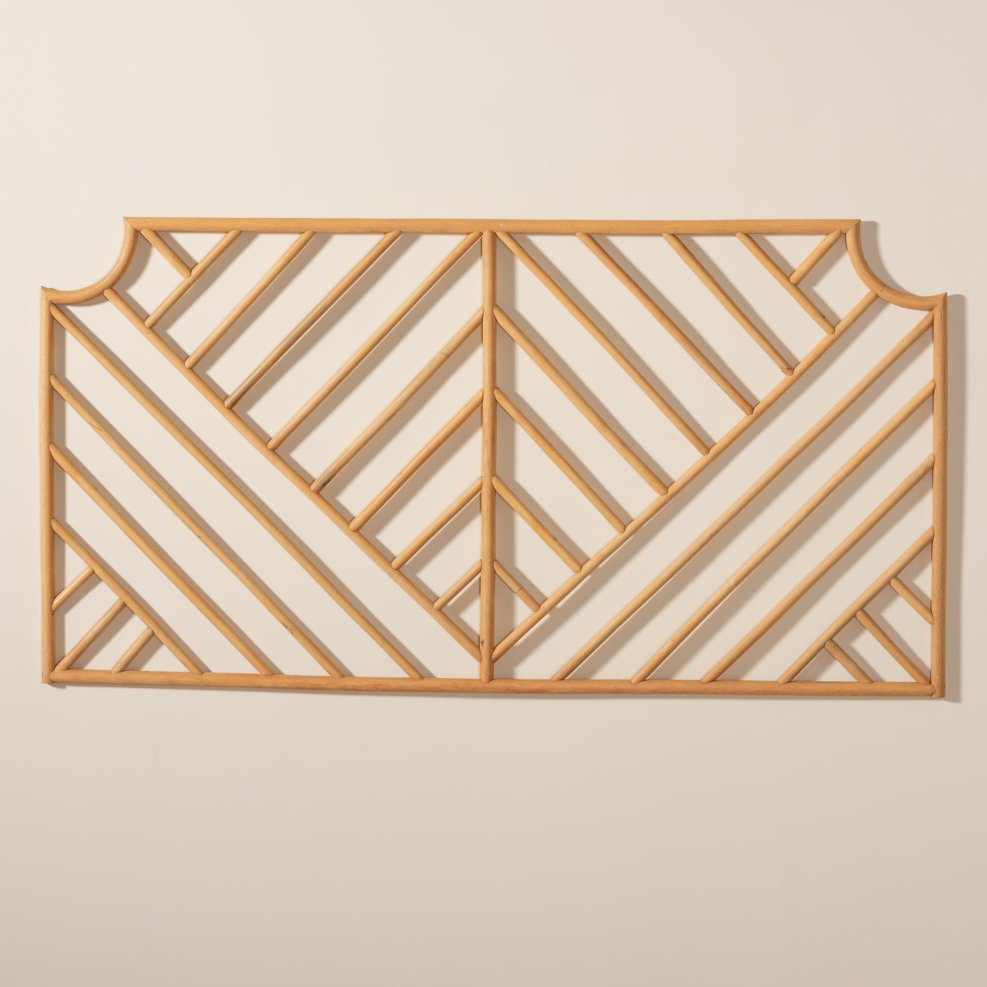 bali & pari Giza Modern Bohemian Rattan Wall-mount Headboard