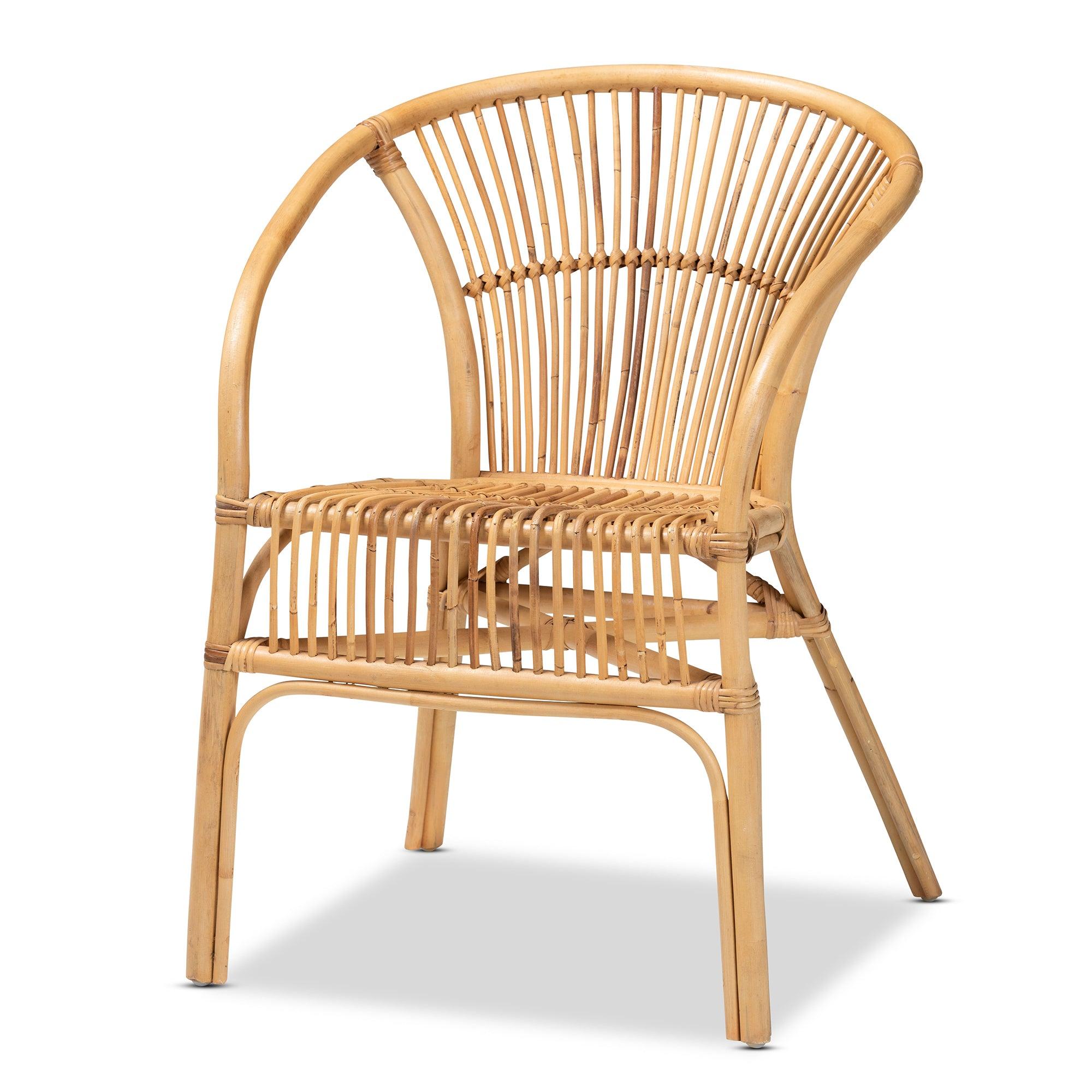 bali & pari Murai Modern Bohemian Rattan Dining Chair