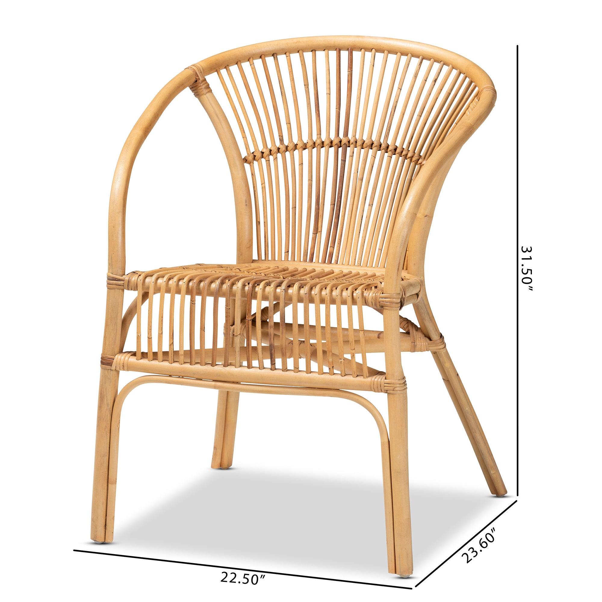 bali & pari Murai Modern Bohemian Rattan Dining Chair