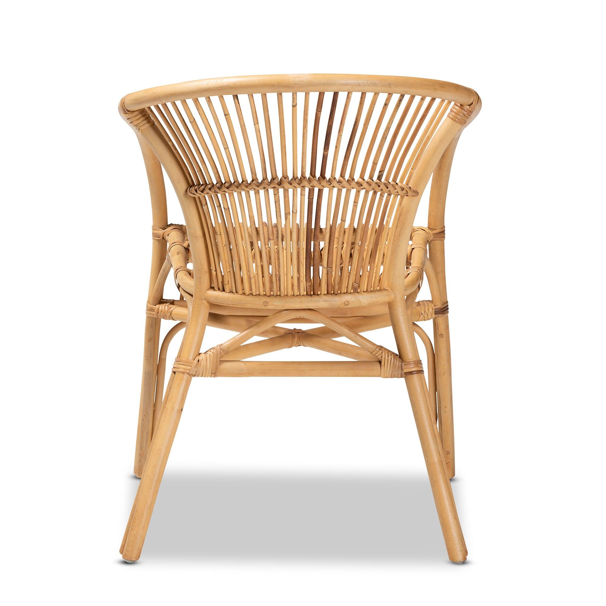 bali & pari Murai Modern Bohemian Rattan Dining Chair