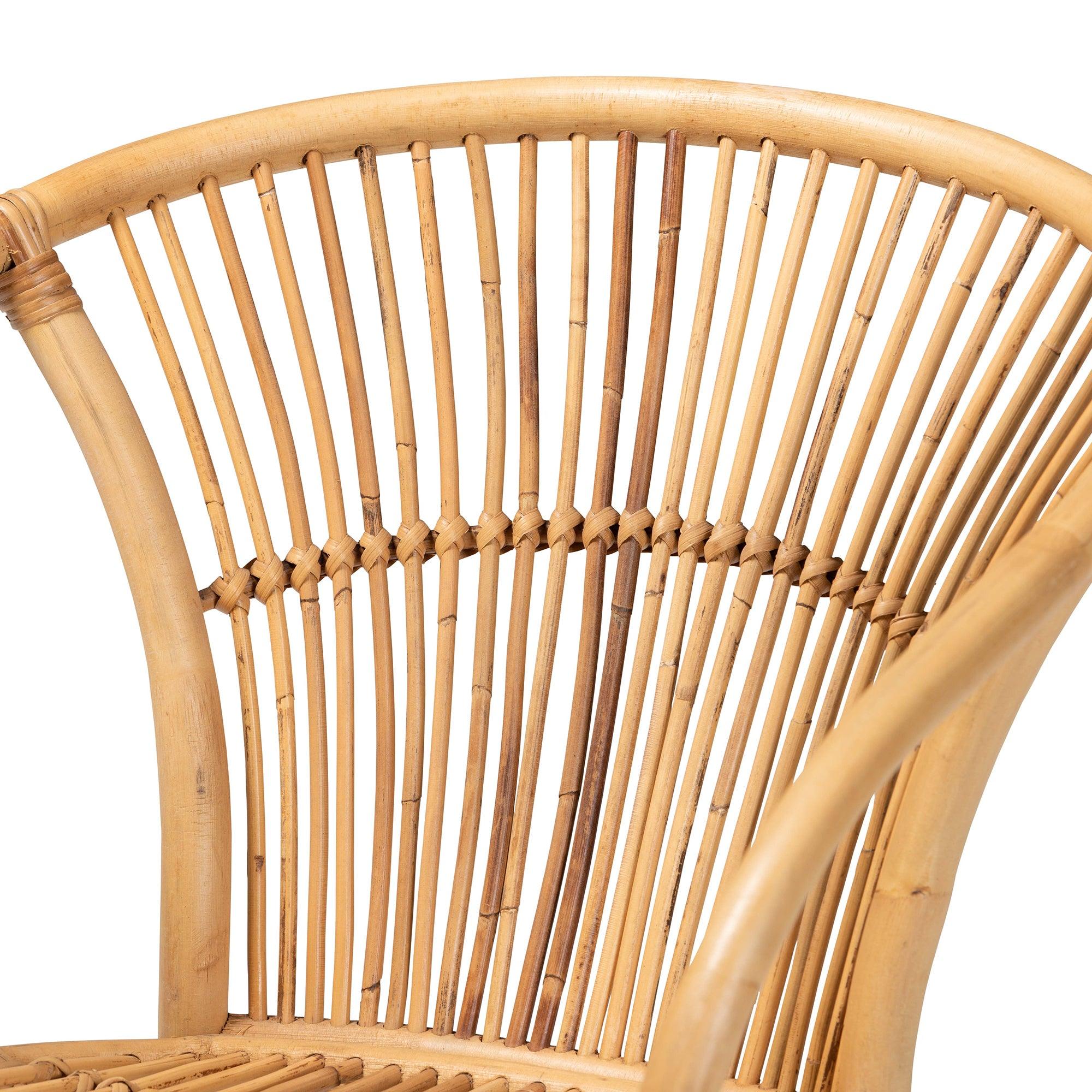 bali & pari Murai Modern Bohemian Rattan Dining Chair