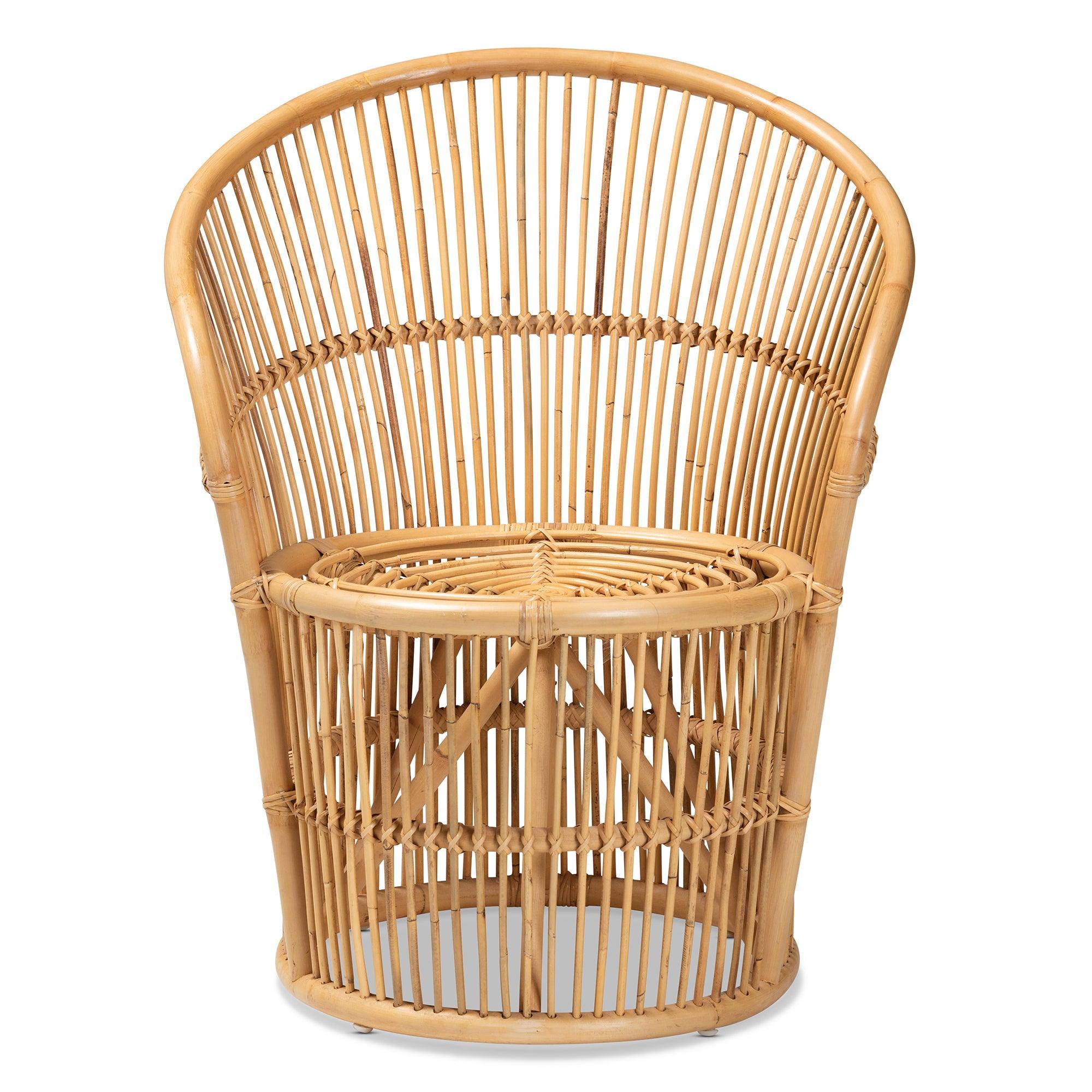 bali & pari Narva Modern Bohemian Rattan Accent Chair