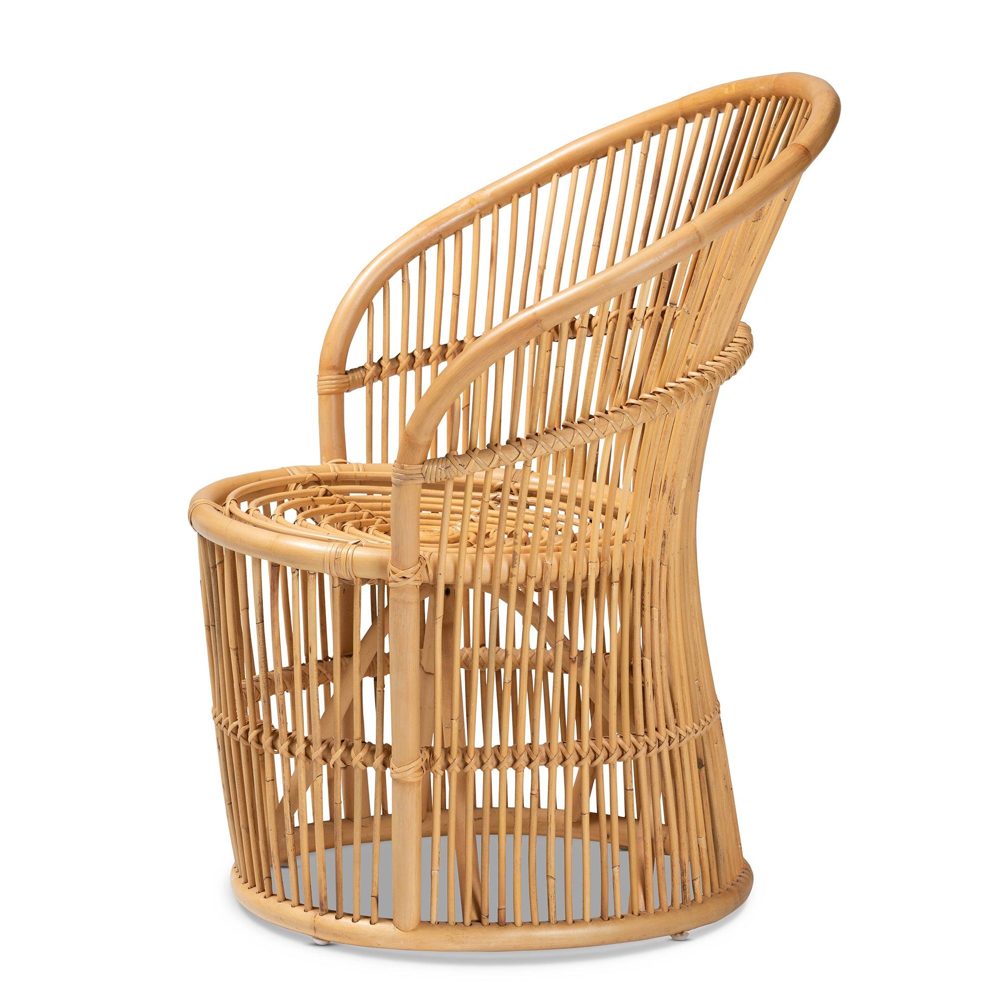 bali & pari Narva Modern Bohemian Rattan Accent Chair