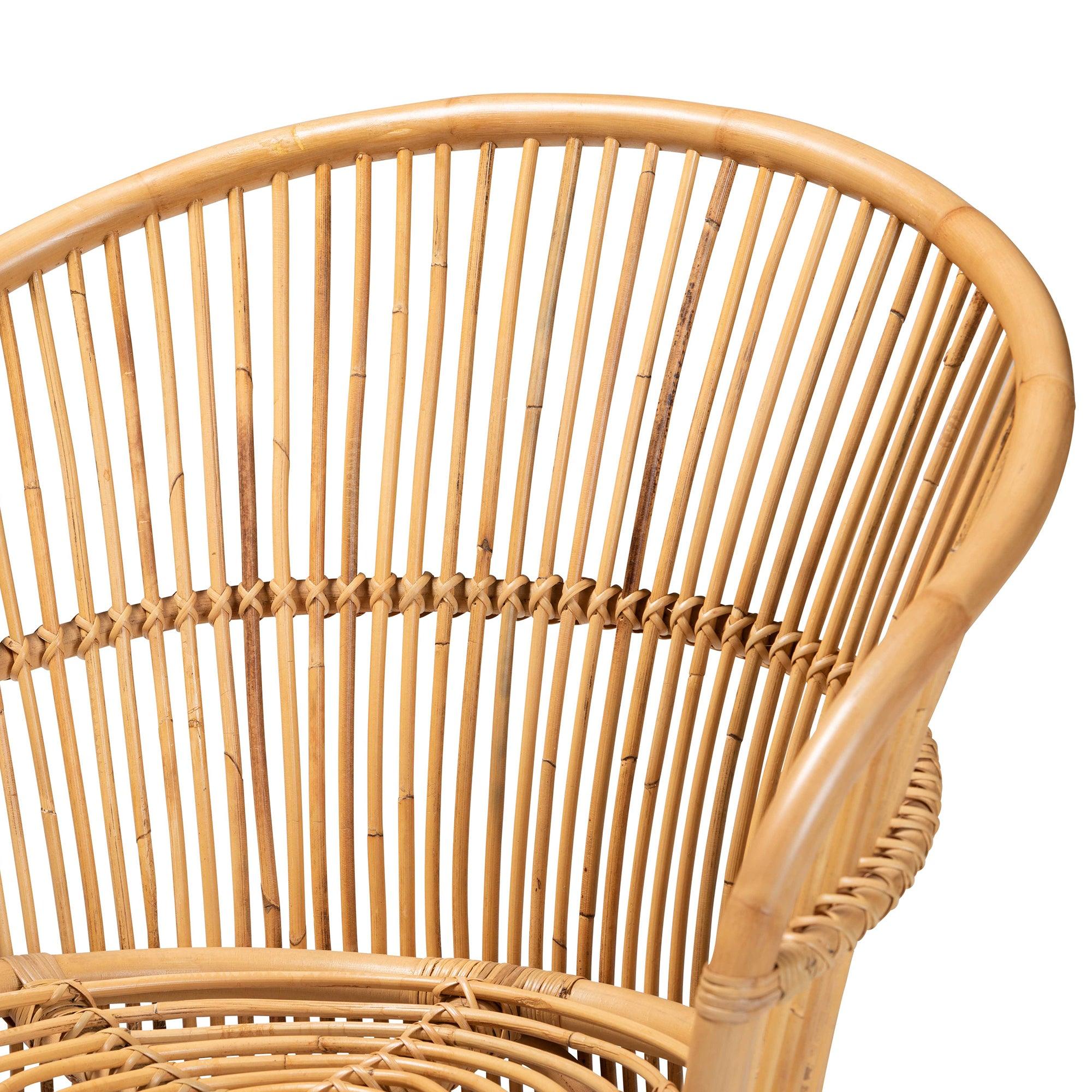 bali & pari Narva Modern Bohemian Rattan Accent Chair