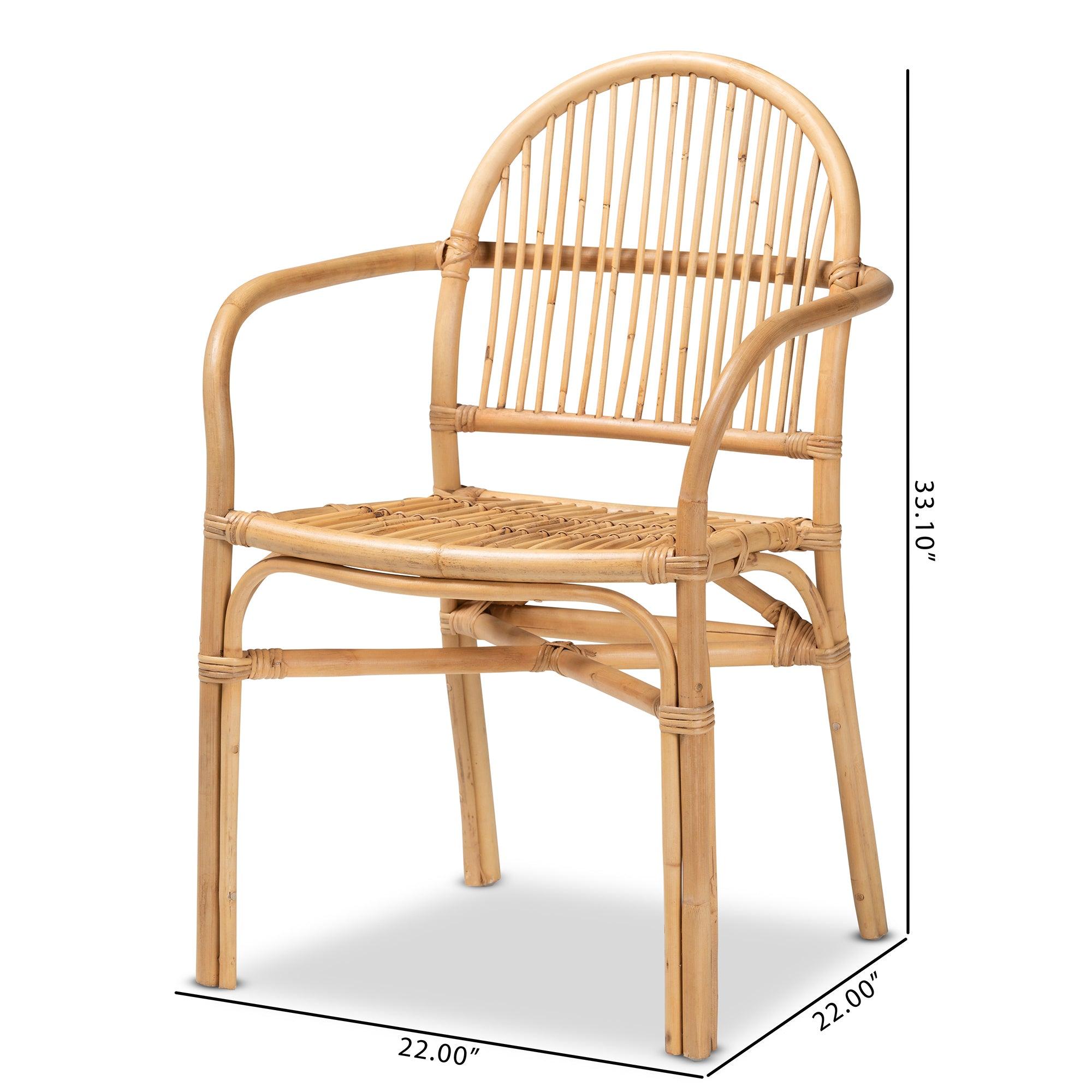 bali & pari Tugera Modern Bohemian Rattan Dining Chair