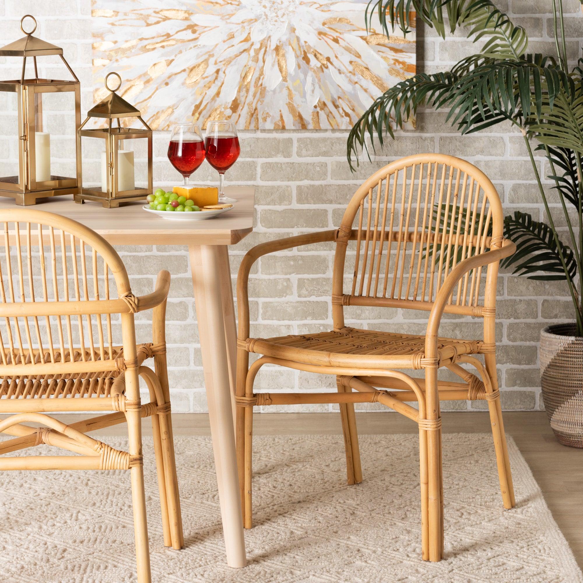 bali & pari Tugera Modern Bohemian Rattan Dining Chair